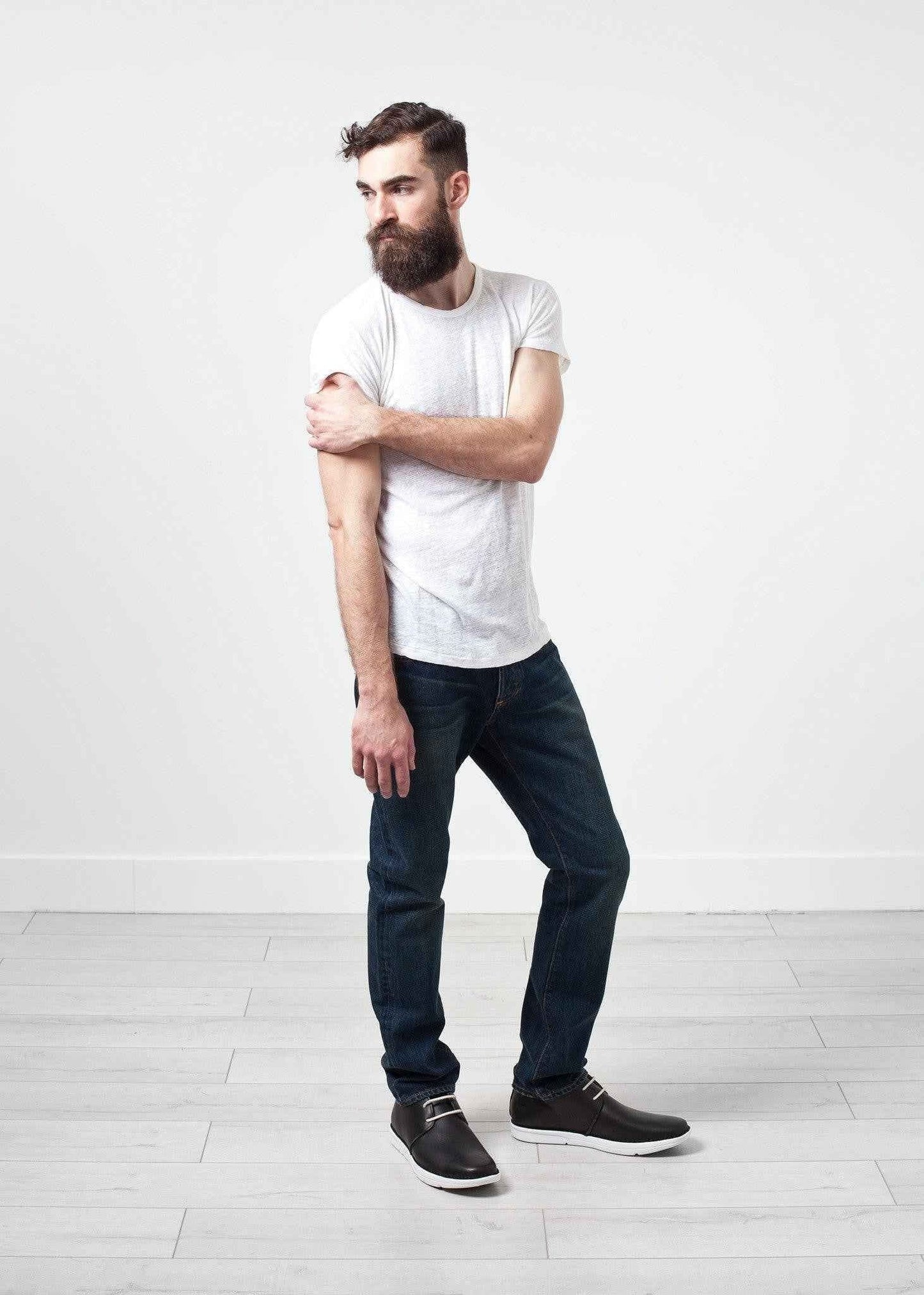 Comfort Tee in White Linen.