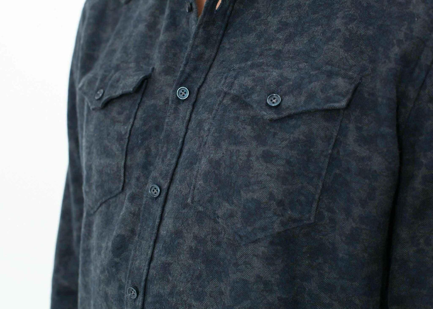 Western Arkansas Button-Up in Dark Hash Floral.