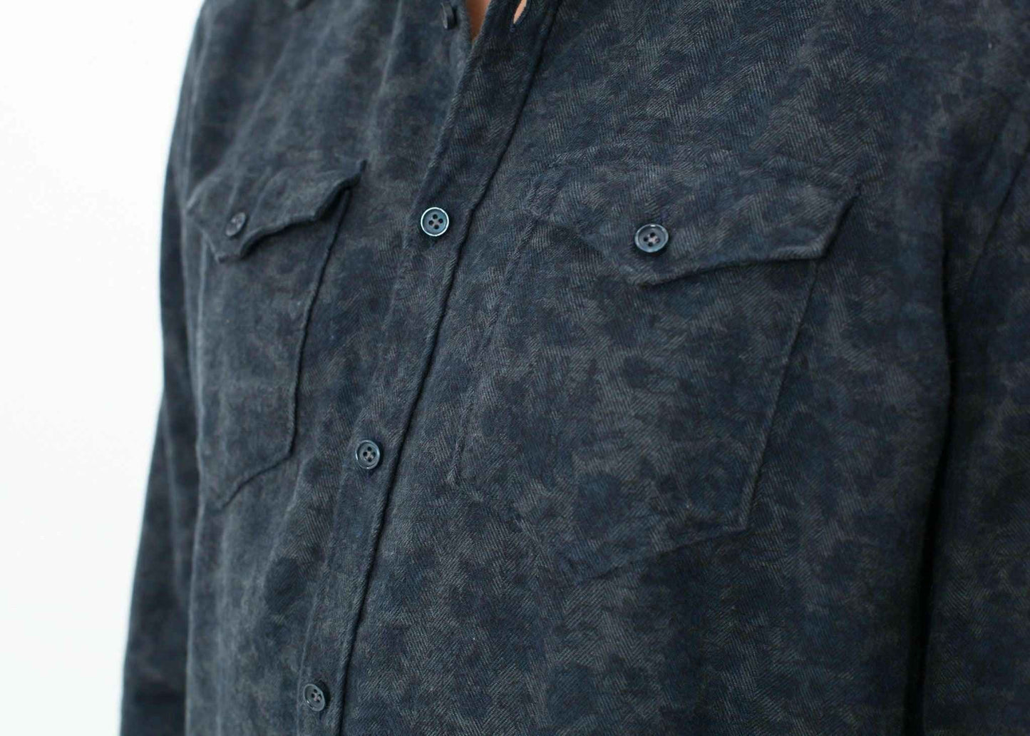 Western Arkansas Button-Up in Dark Hash Floral.