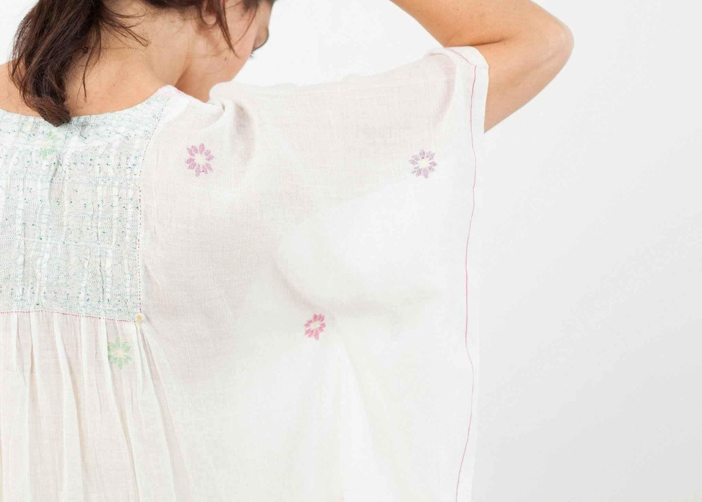 Floral Tent Dress in White.