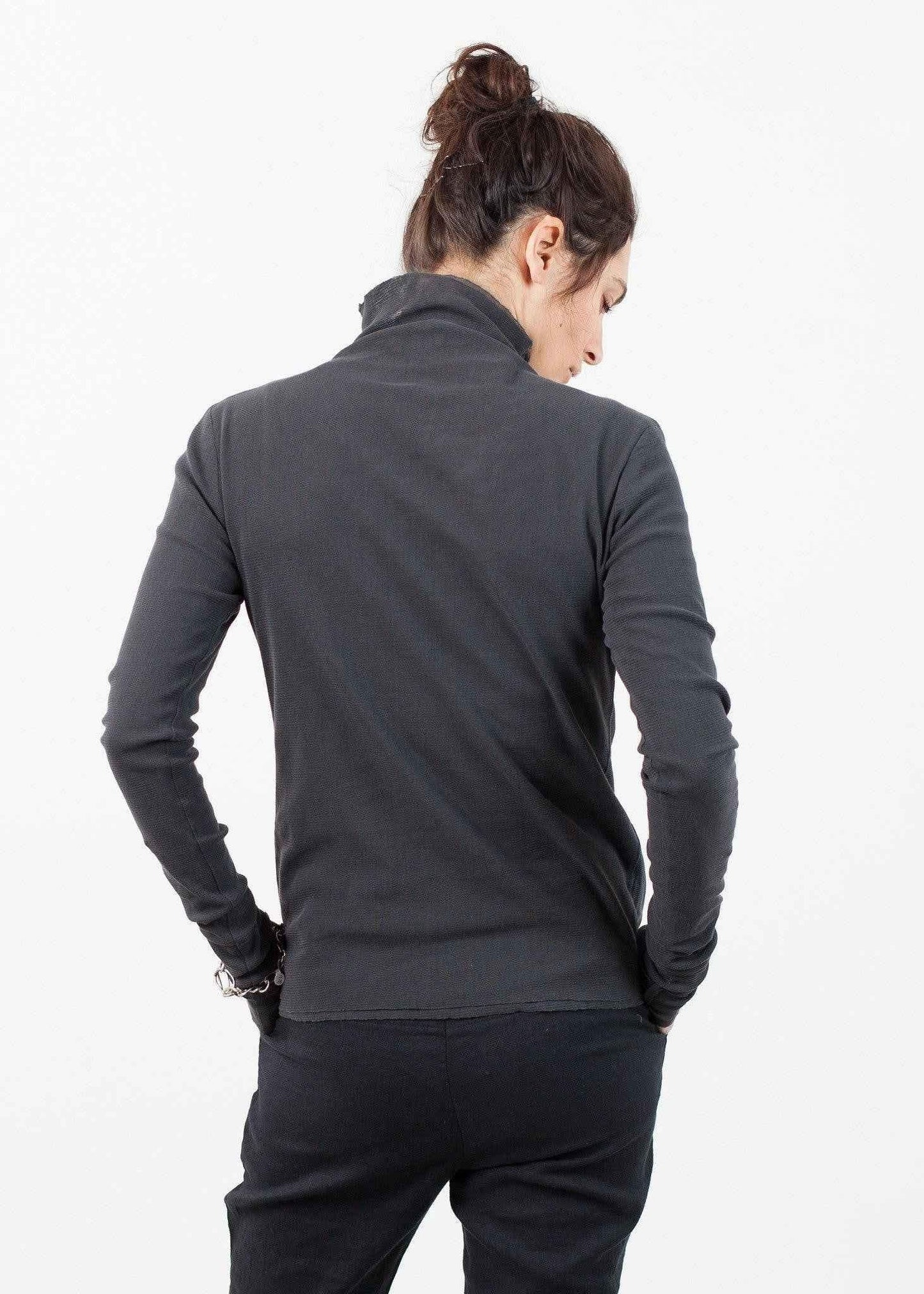 Cotton Long Tee in Ink.