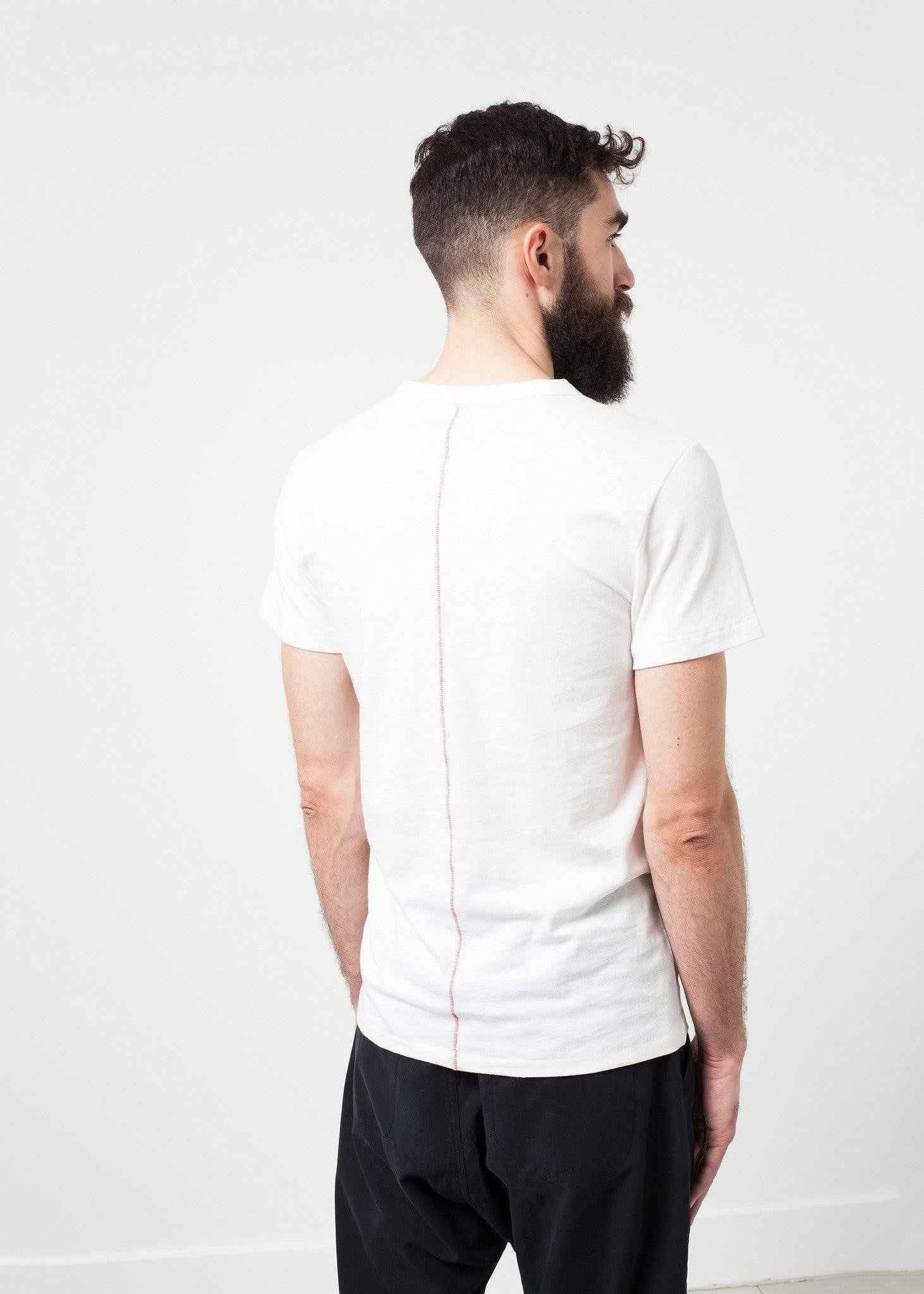 Comfort Tee in White Wool Blend.
