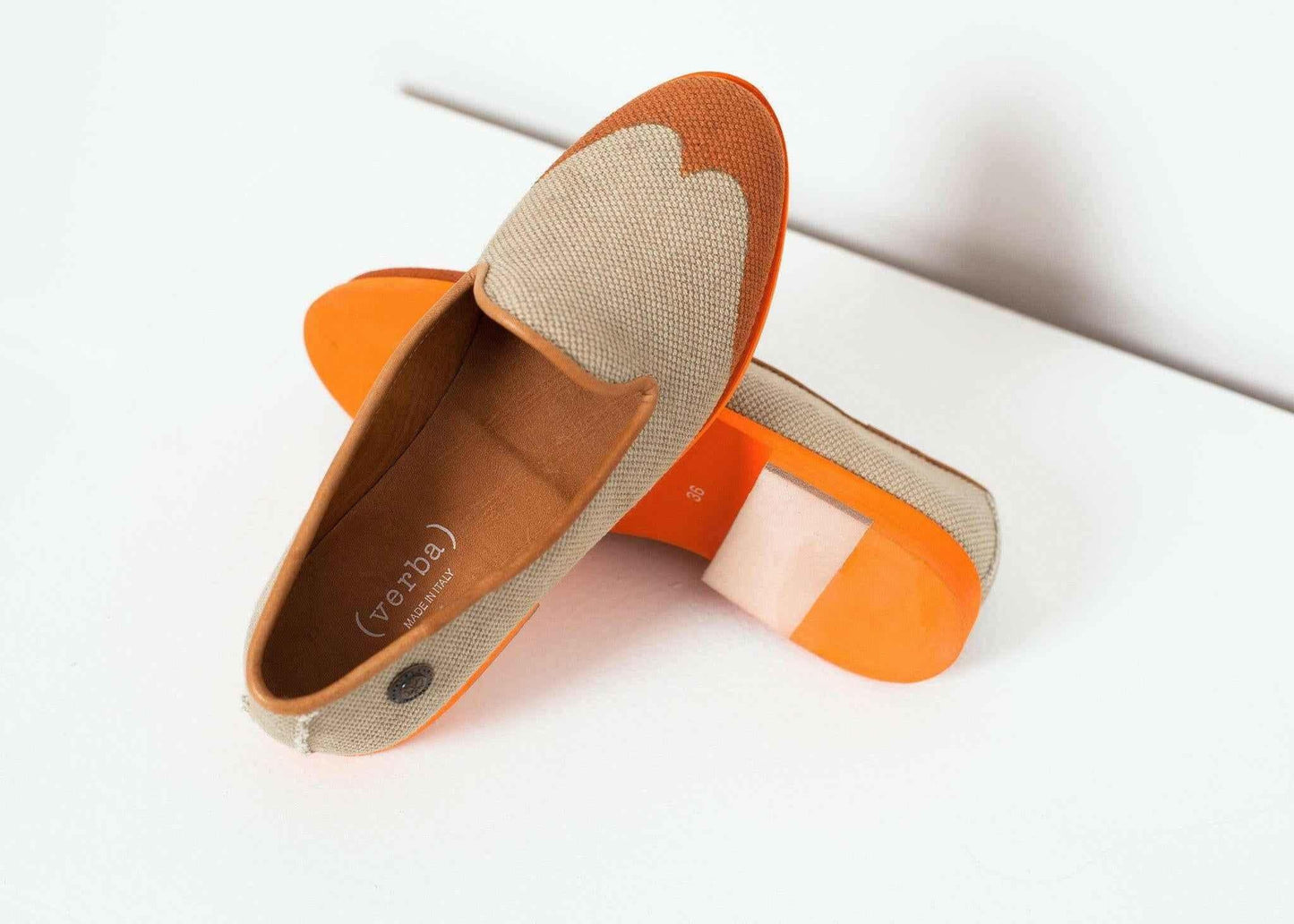 Wingtip Loafer in Orange.
