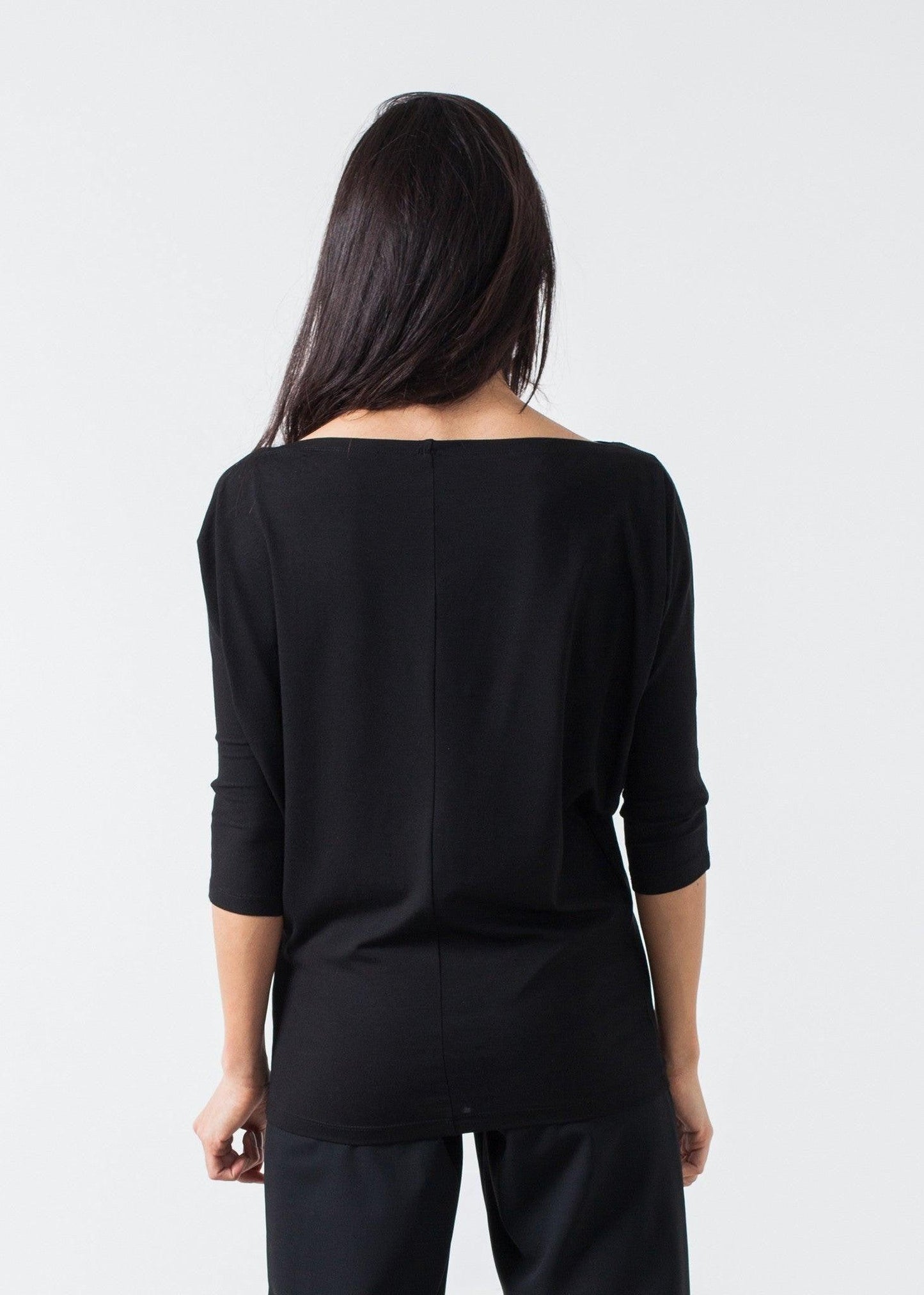 Boat Neck Top in Black.