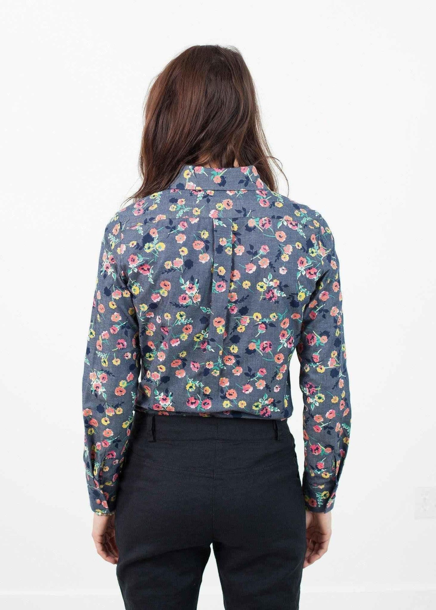 Long Sleeve Blouse in Black/Floral.