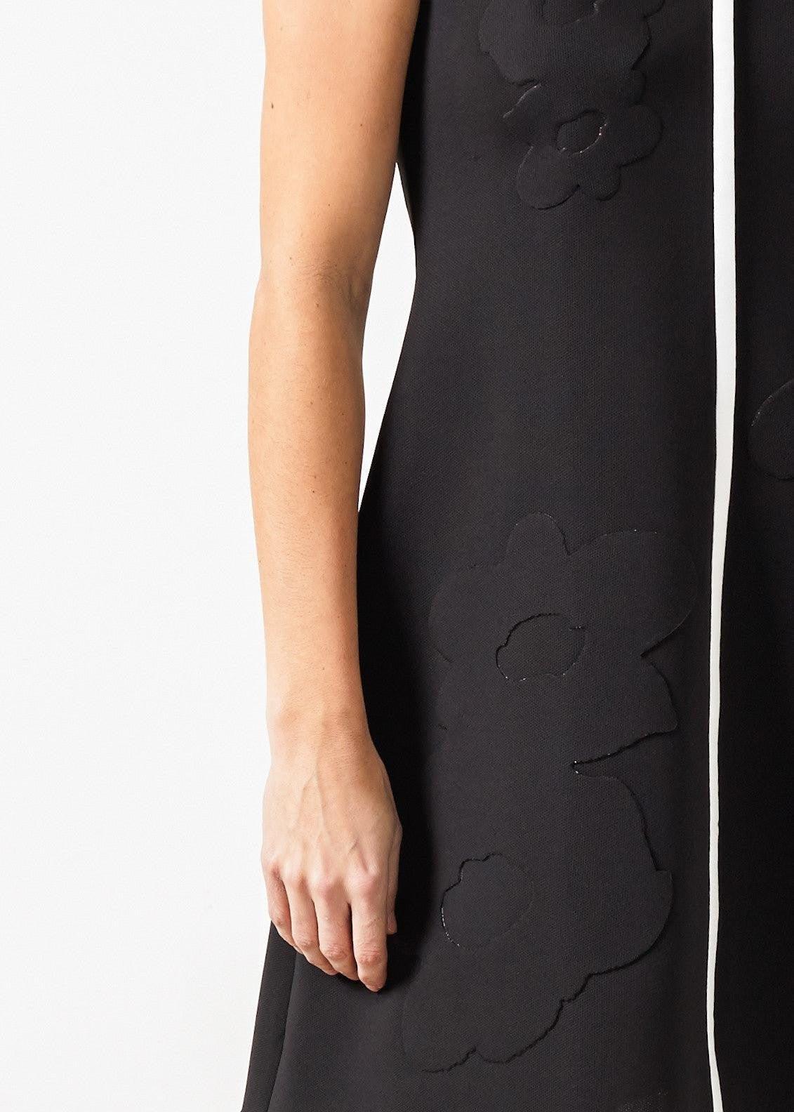 Neoprene Flower Dress in Black.