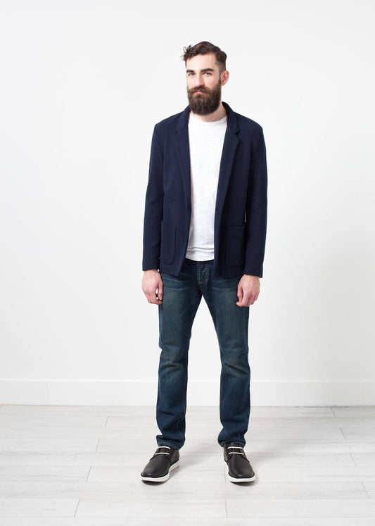 Cotton Jacket in Navy.