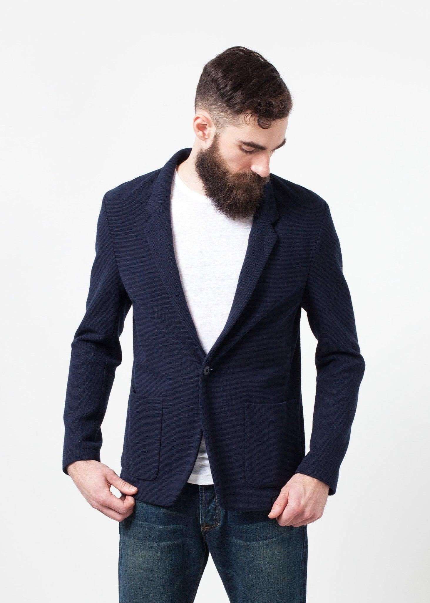 Cotton Jacket in Navy.