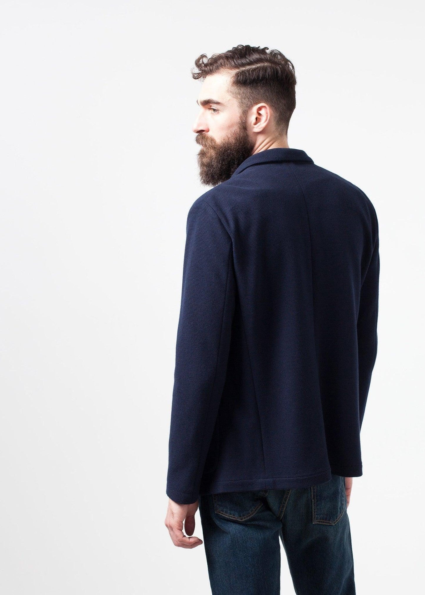 Cotton Jacket in Navy.
