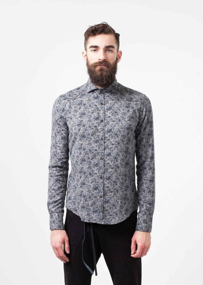 Western Arkansas Button-Up in Grey Floral.