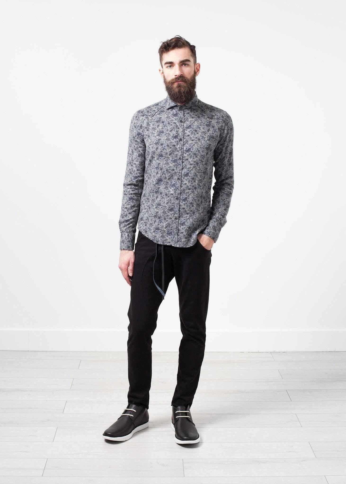Western Arkansas Button-Up in Grey Floral.