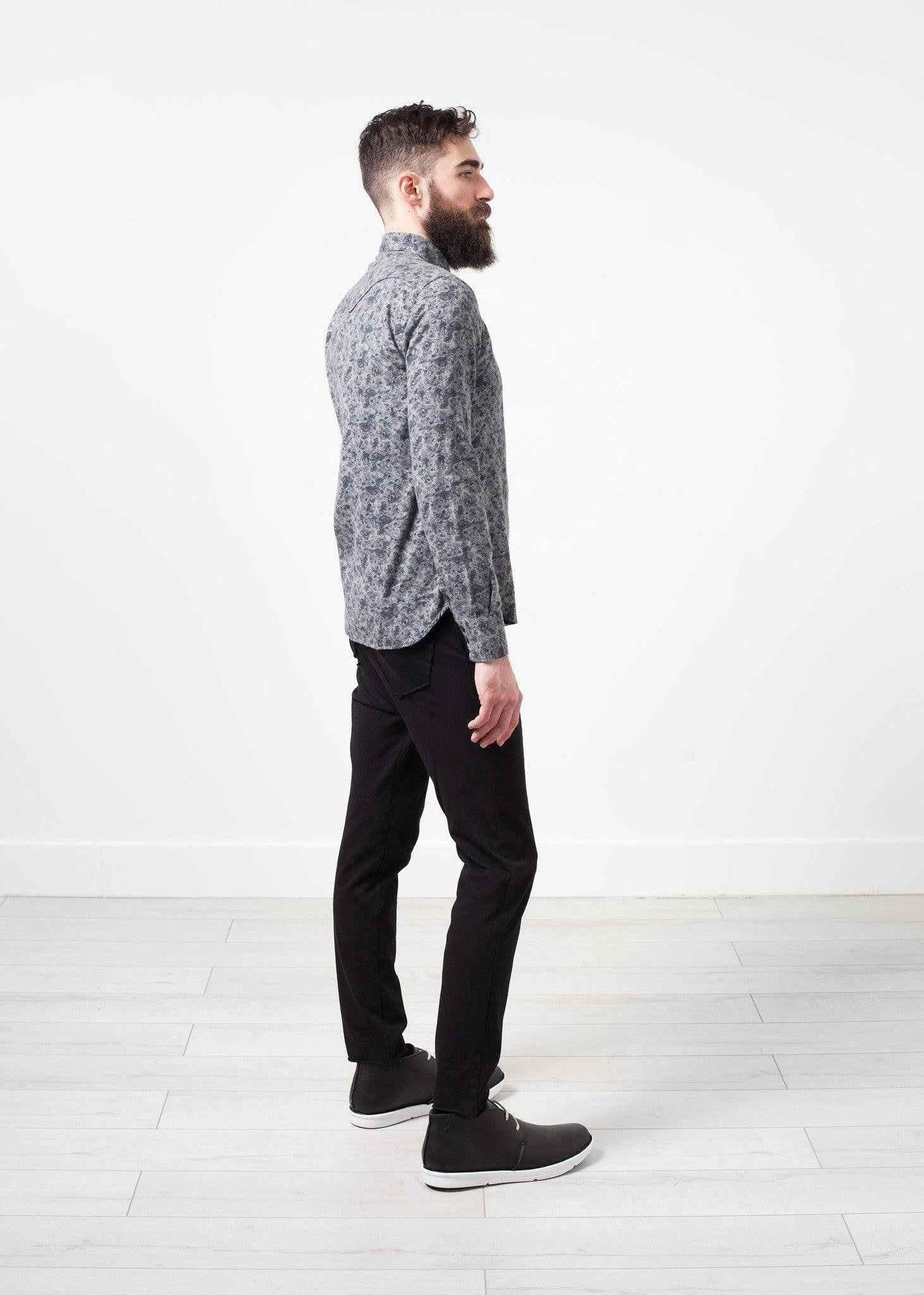 Western Arkansas Button-Up in Grey Floral.