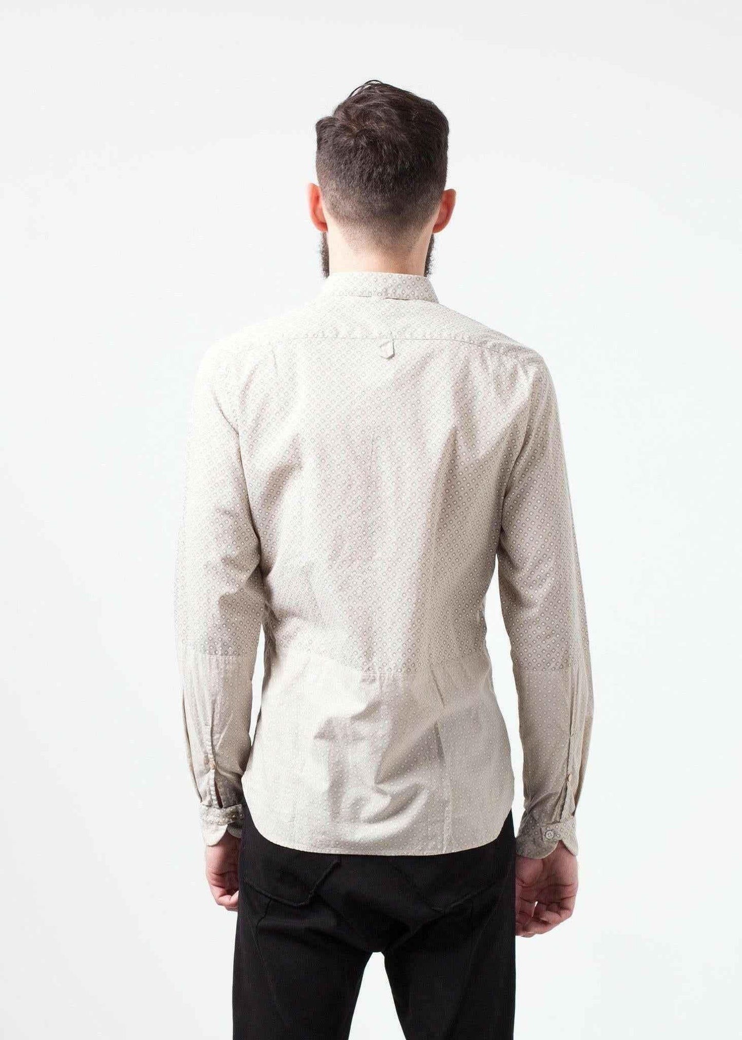 Patterned Button Up in Beige.