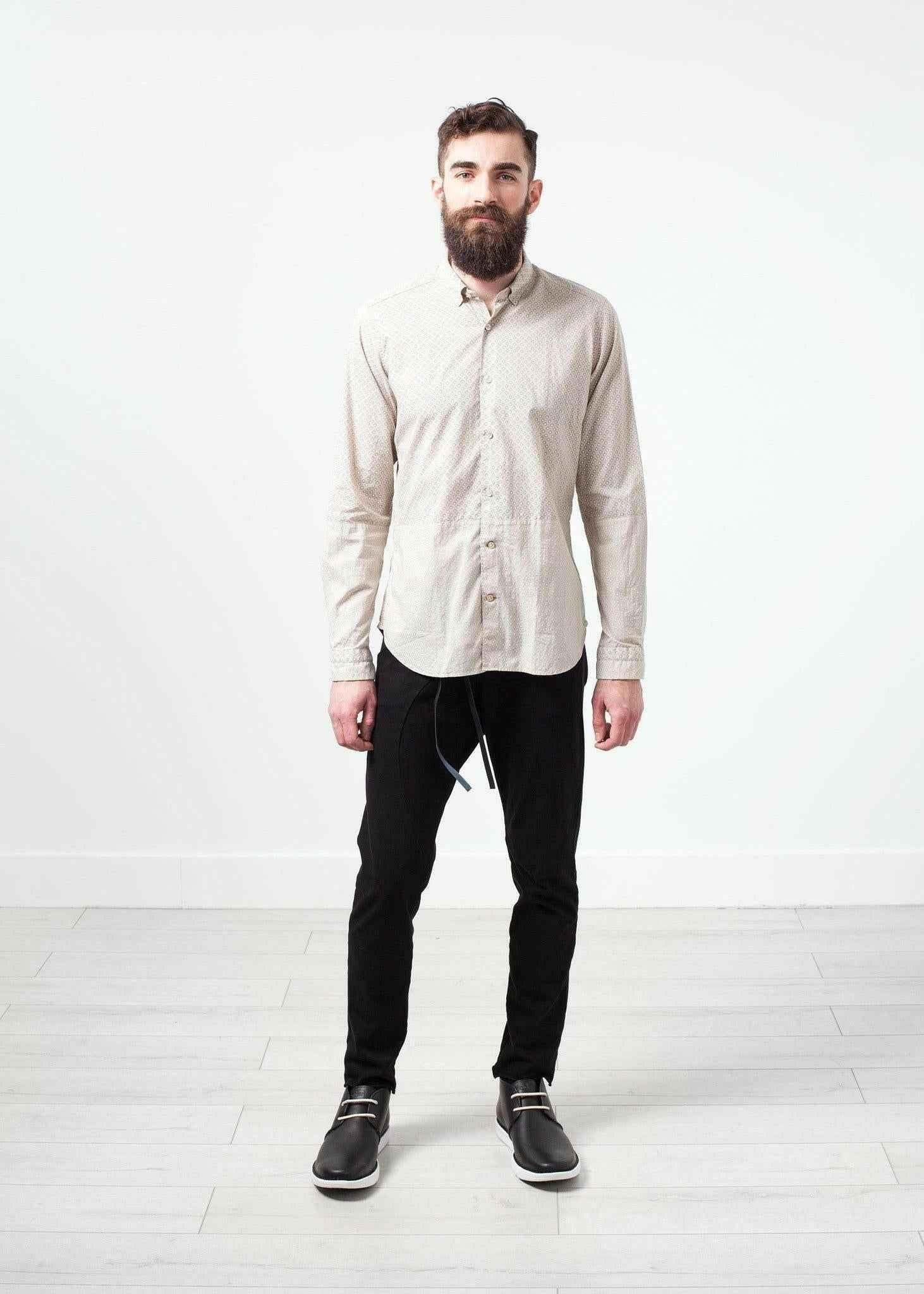 Patterned Button Up in Beige.