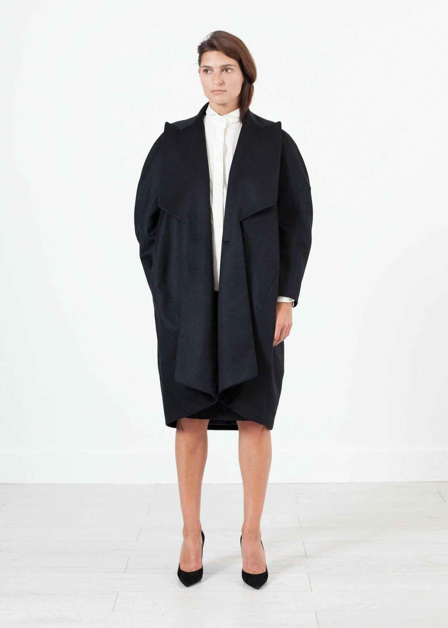 Shahmeena Cocoon Coat in Black.