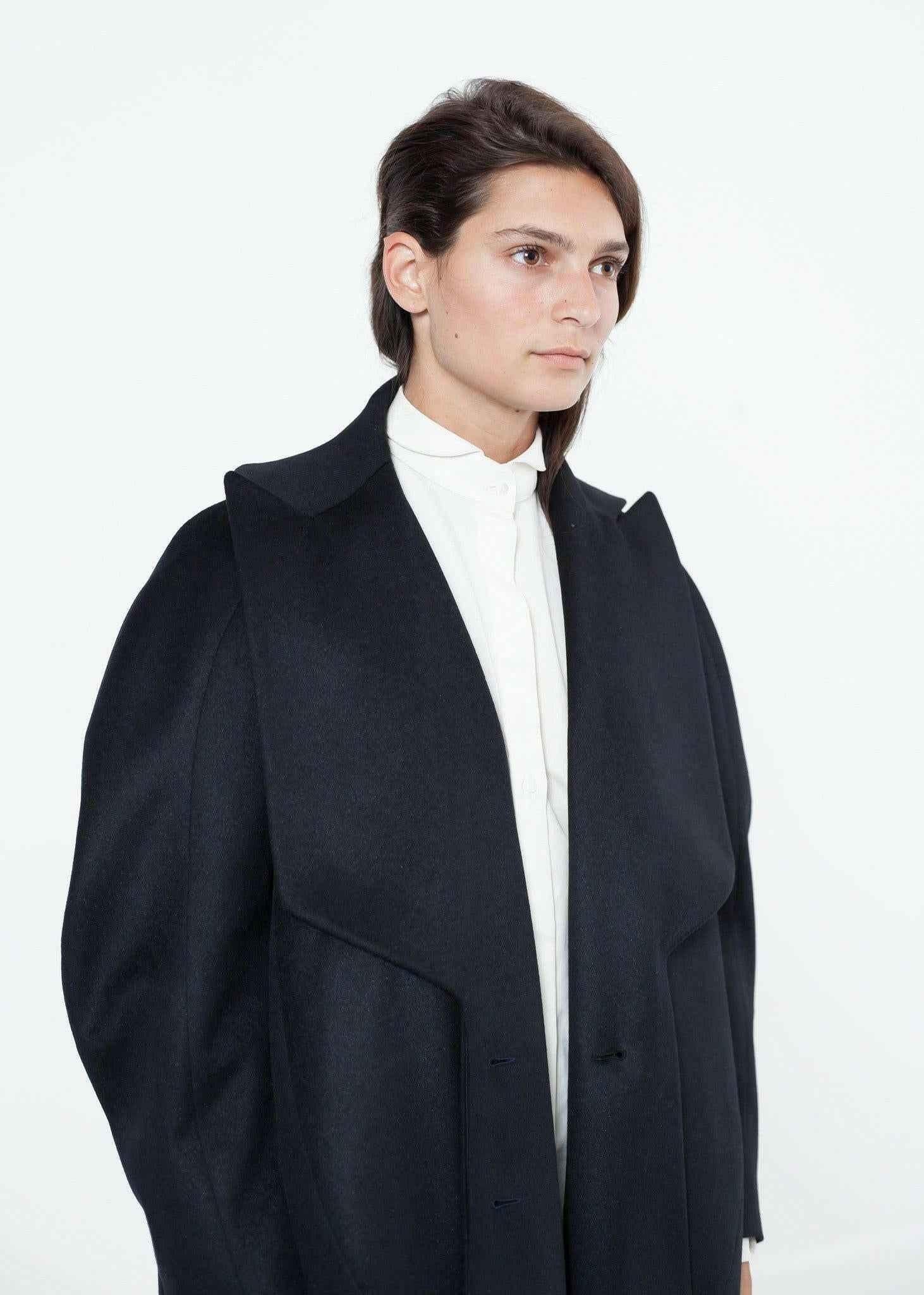 Shahmeena Cocoon Coat in Black.