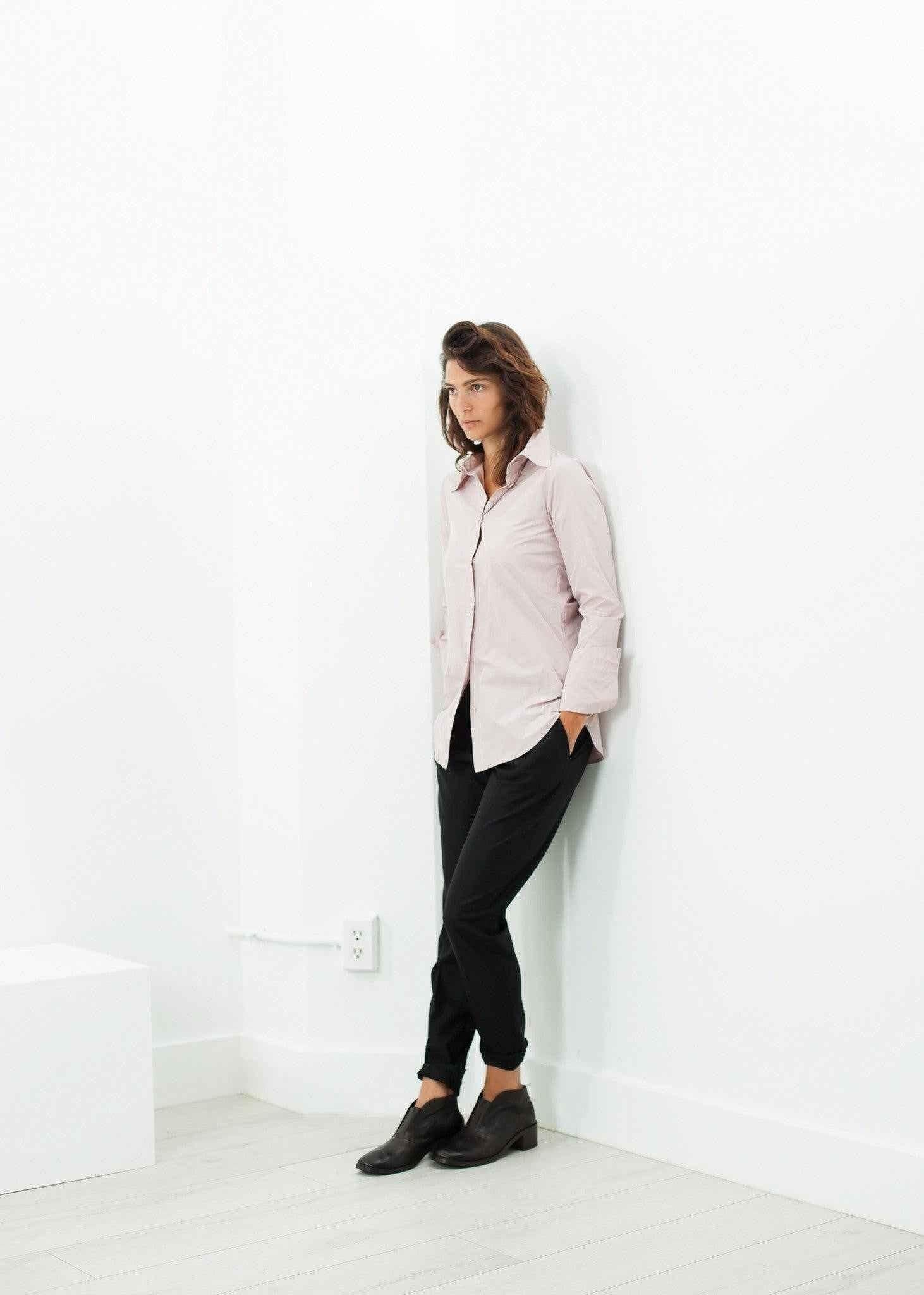 Pointed Collar Blouse in Rose.
