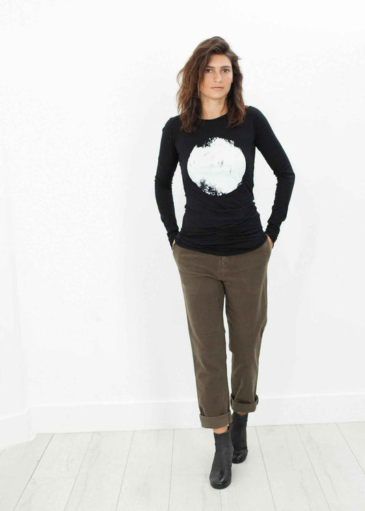 Sueded Cotton Pant in Khaki.
