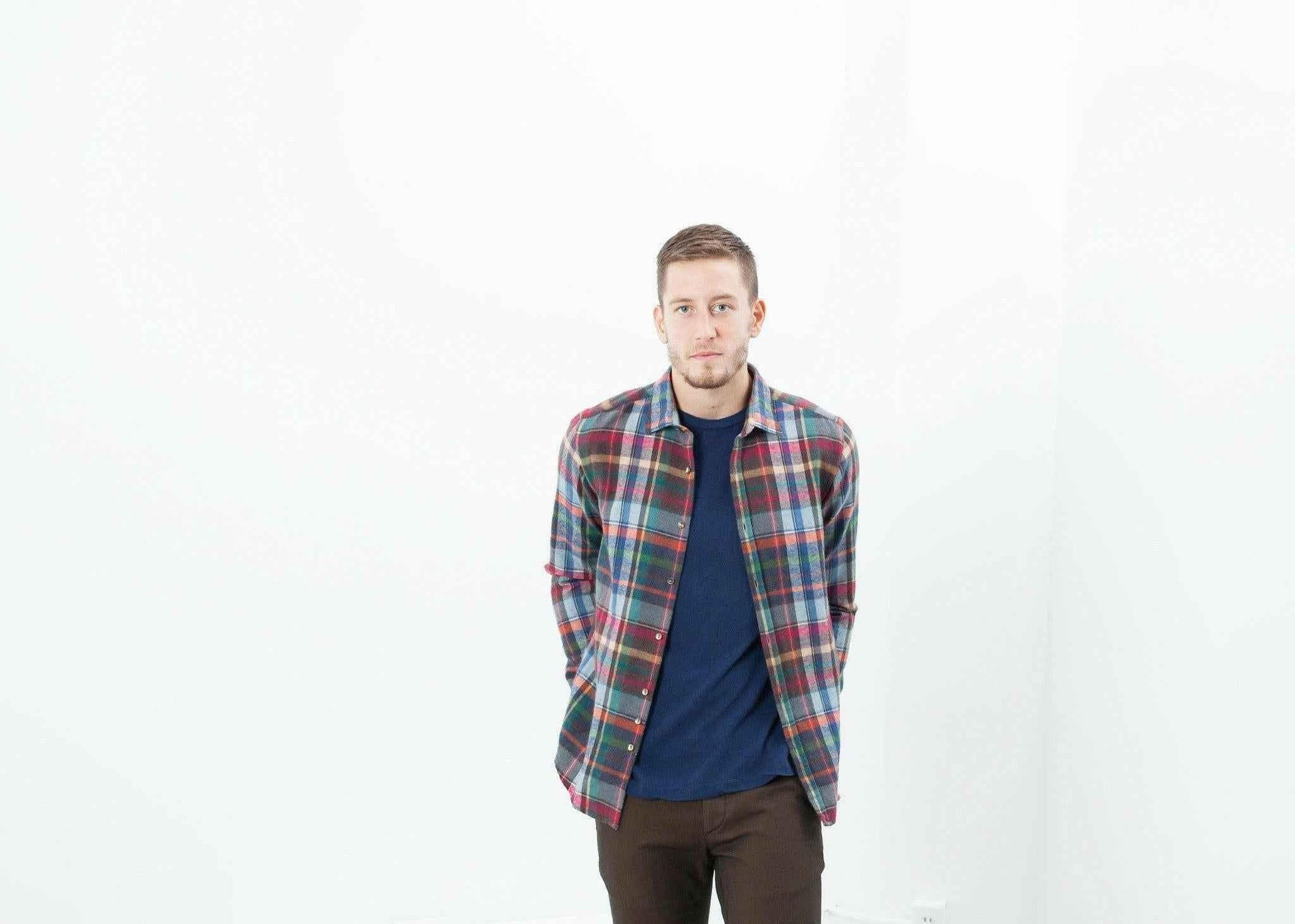 Riccardo Button-Up in Plaid Multi.