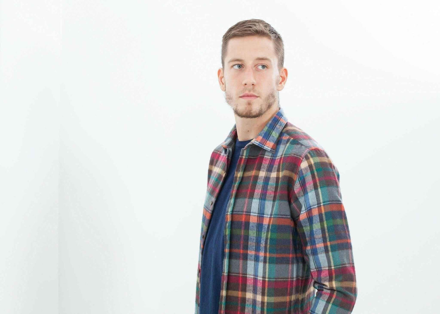 Riccardo Button-Up in Plaid Multi.