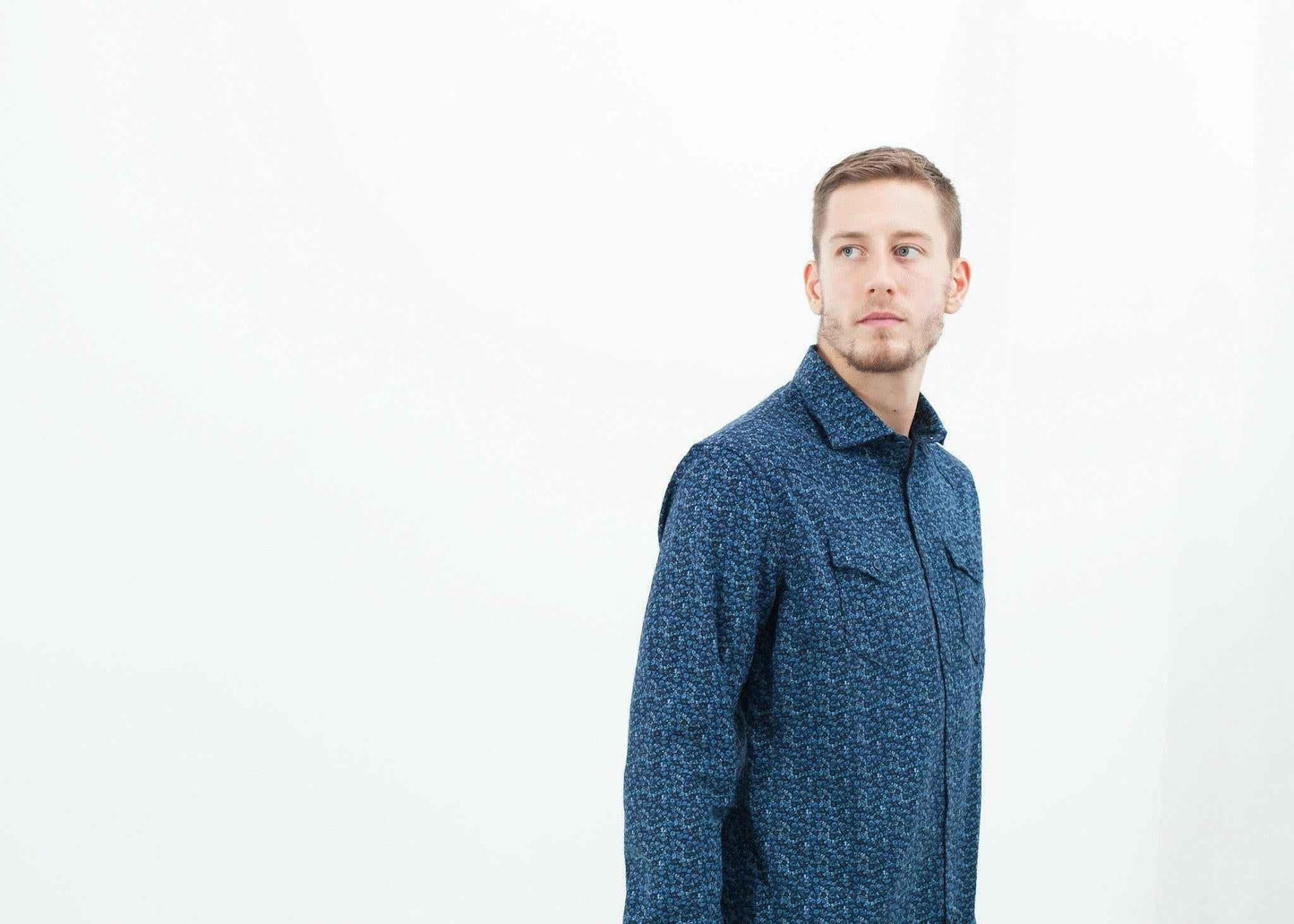 Western Arkansas Button-Up in Blue Floral.