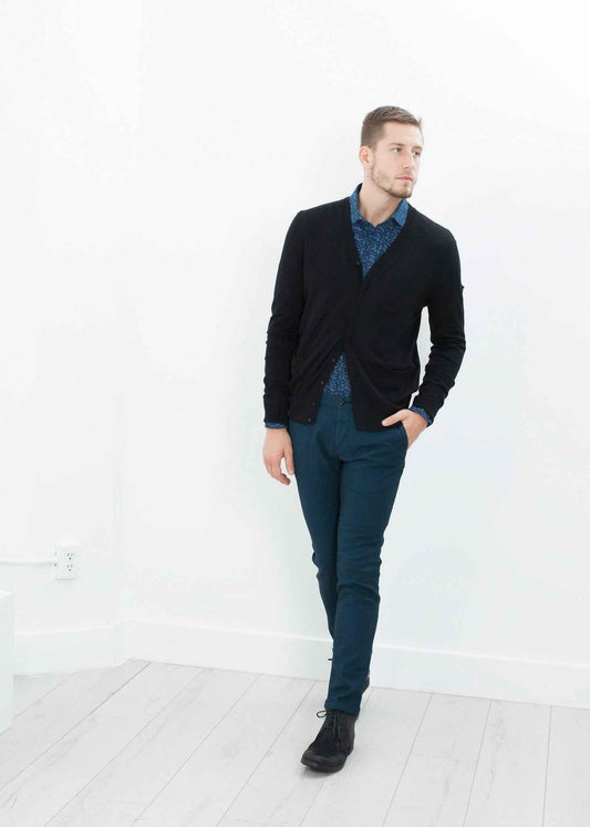 Diamond Weave Trouser in Sky.