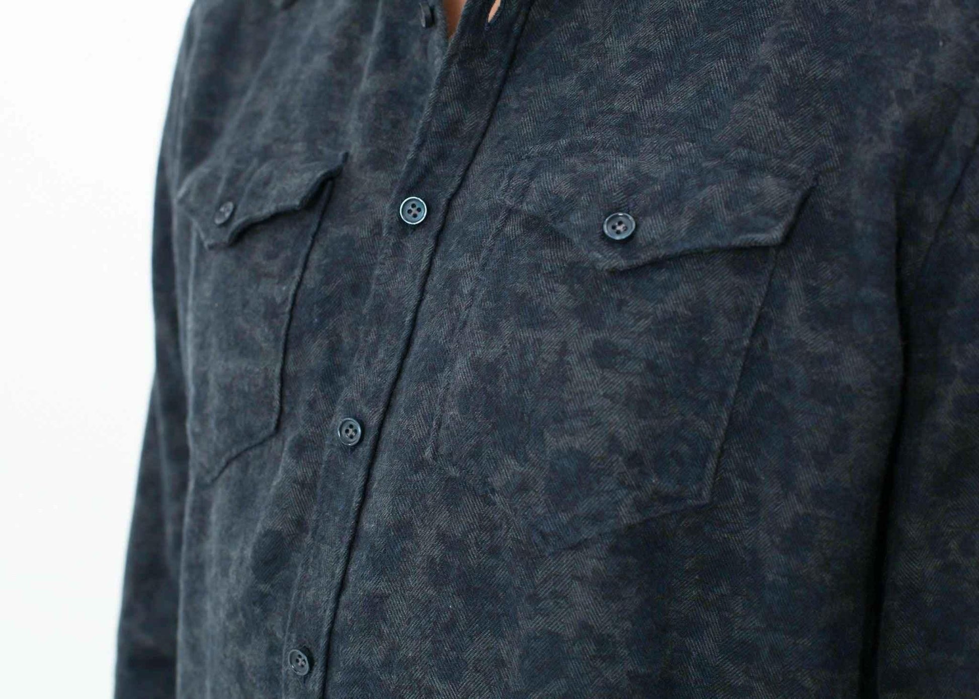 Western Arkansas Button-Up in Dark Hash Floral.