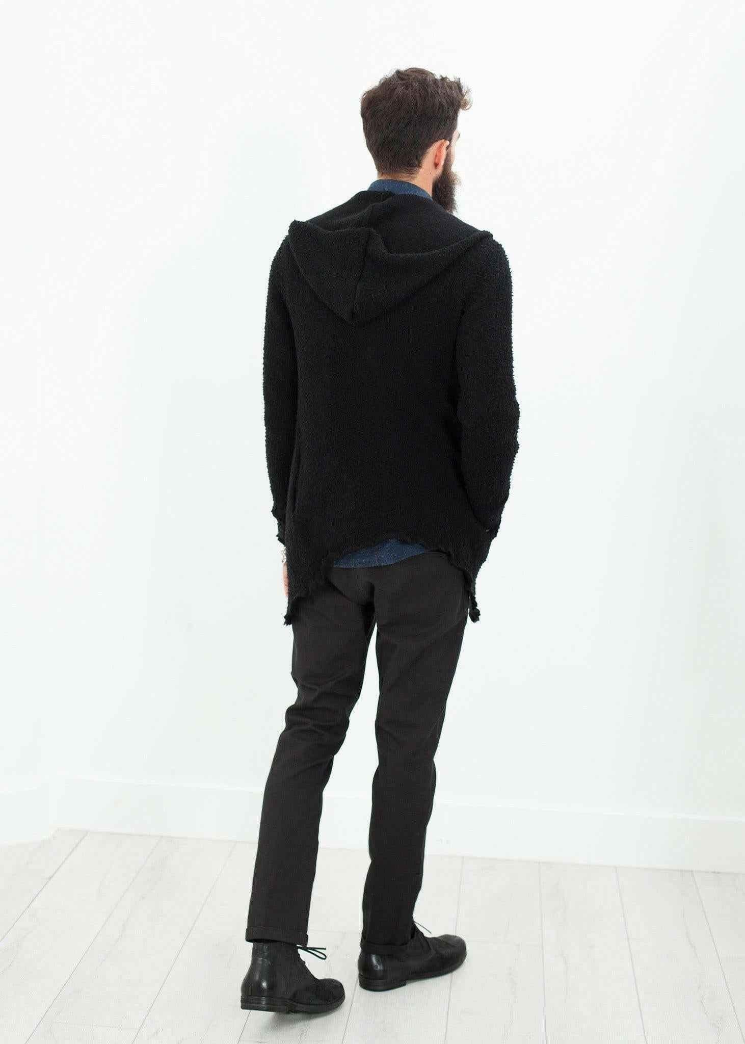Pill Zip Sweater in Black.