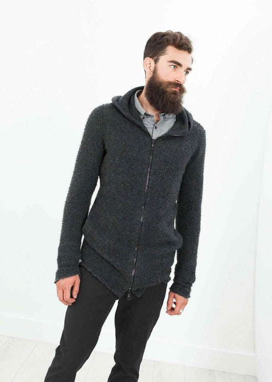 Pill Zip Sweater in Anthracite.