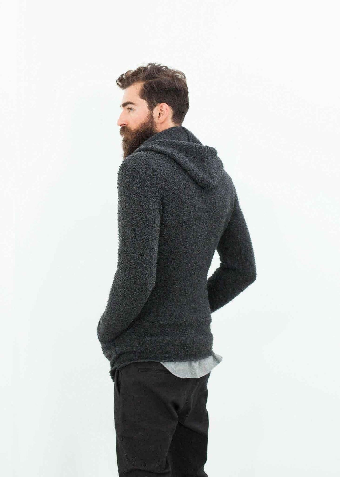 Pill Zip Sweater in Anthracite.