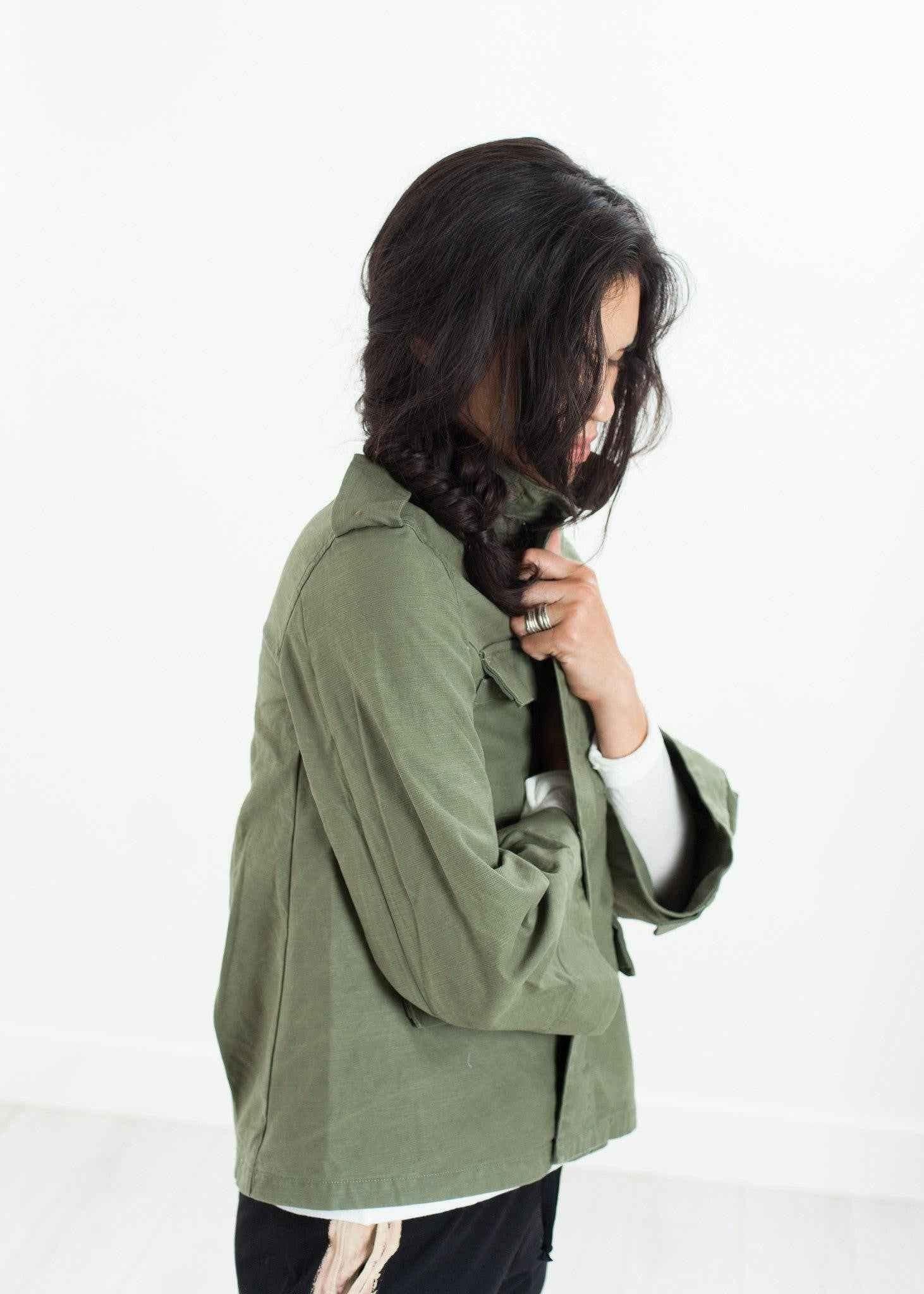 Big Army Jacket in Olive.