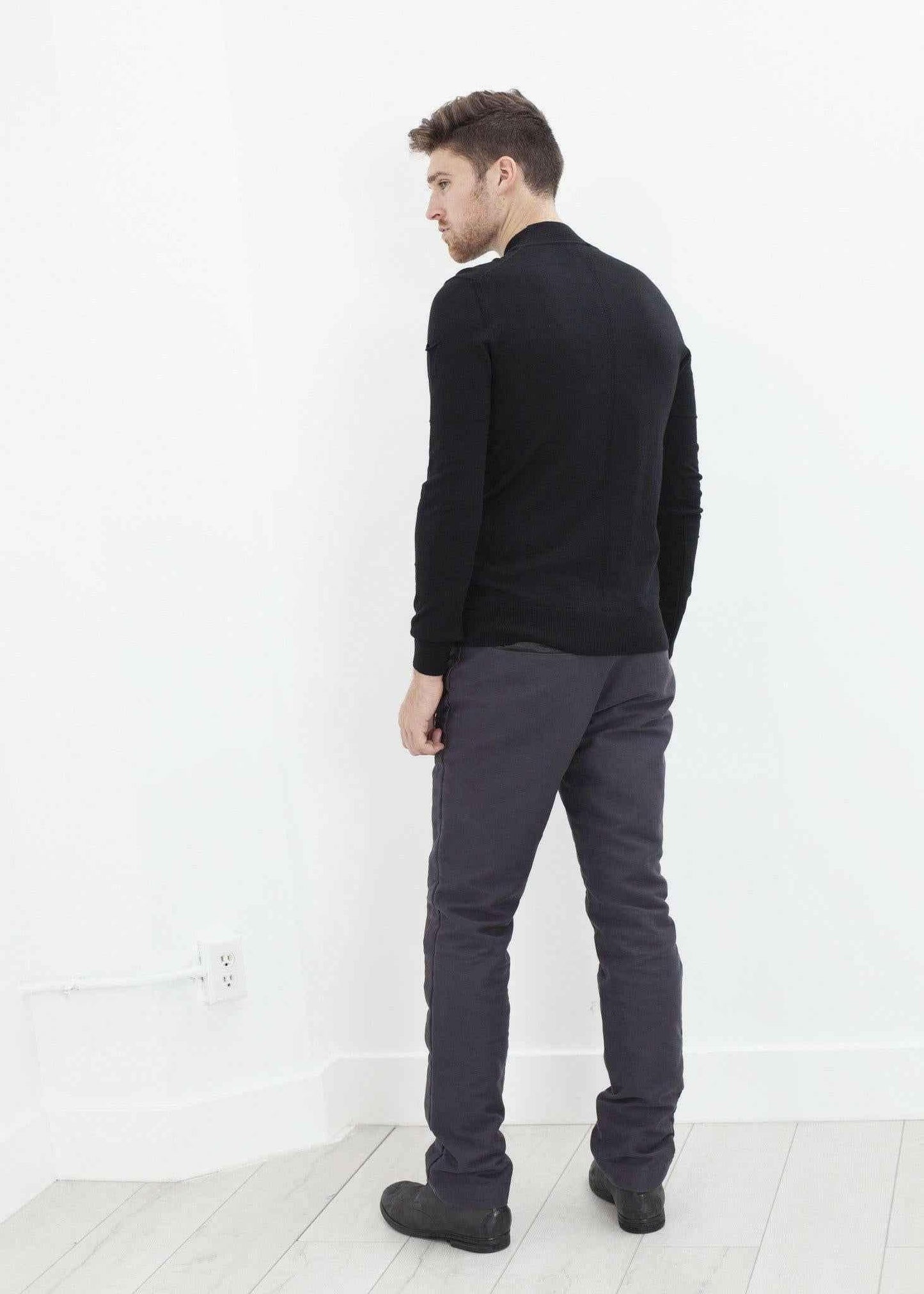 Merino Knit Turtleneck in Black.