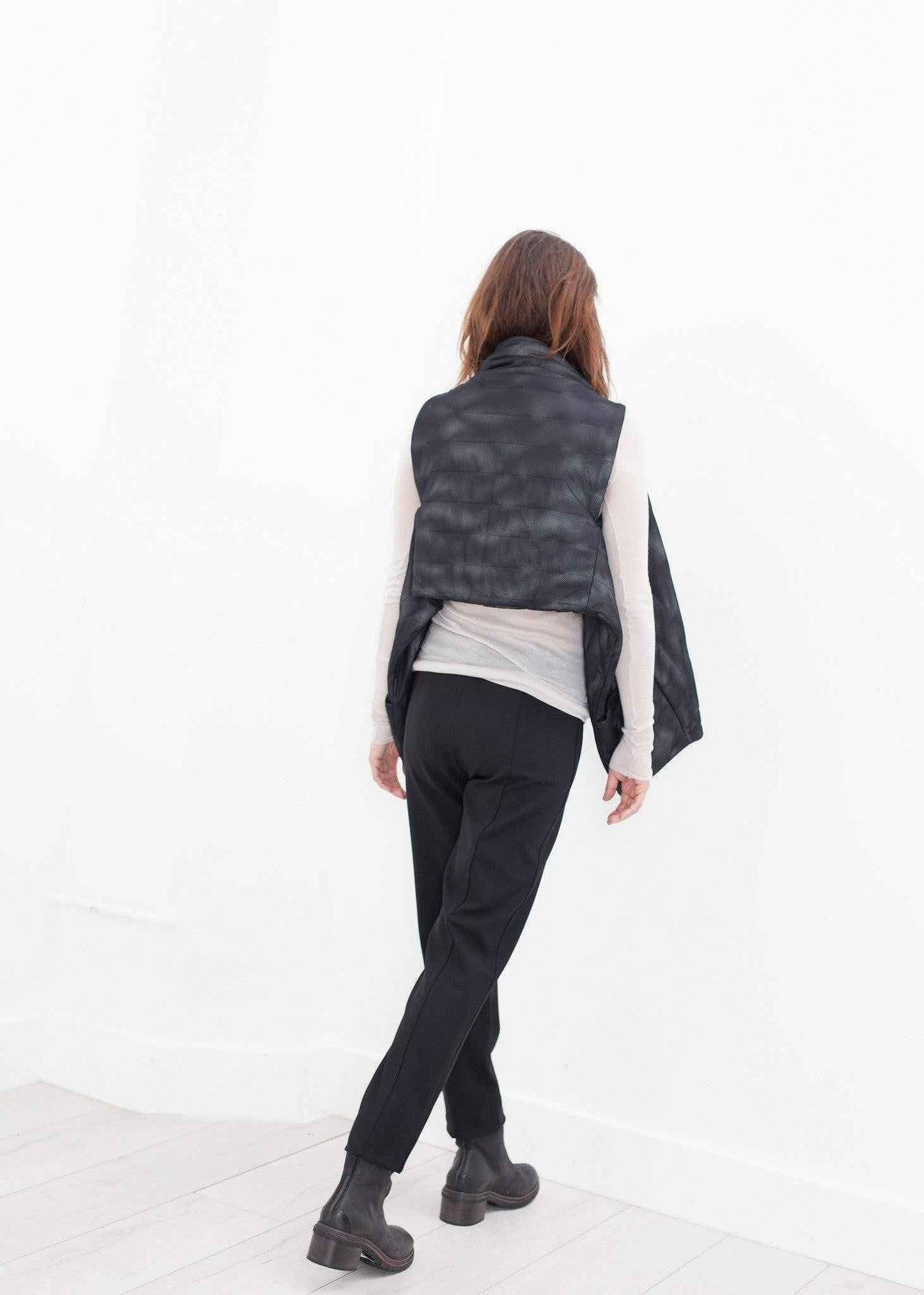 Quilted Mesh Waistcoat in Black/White.