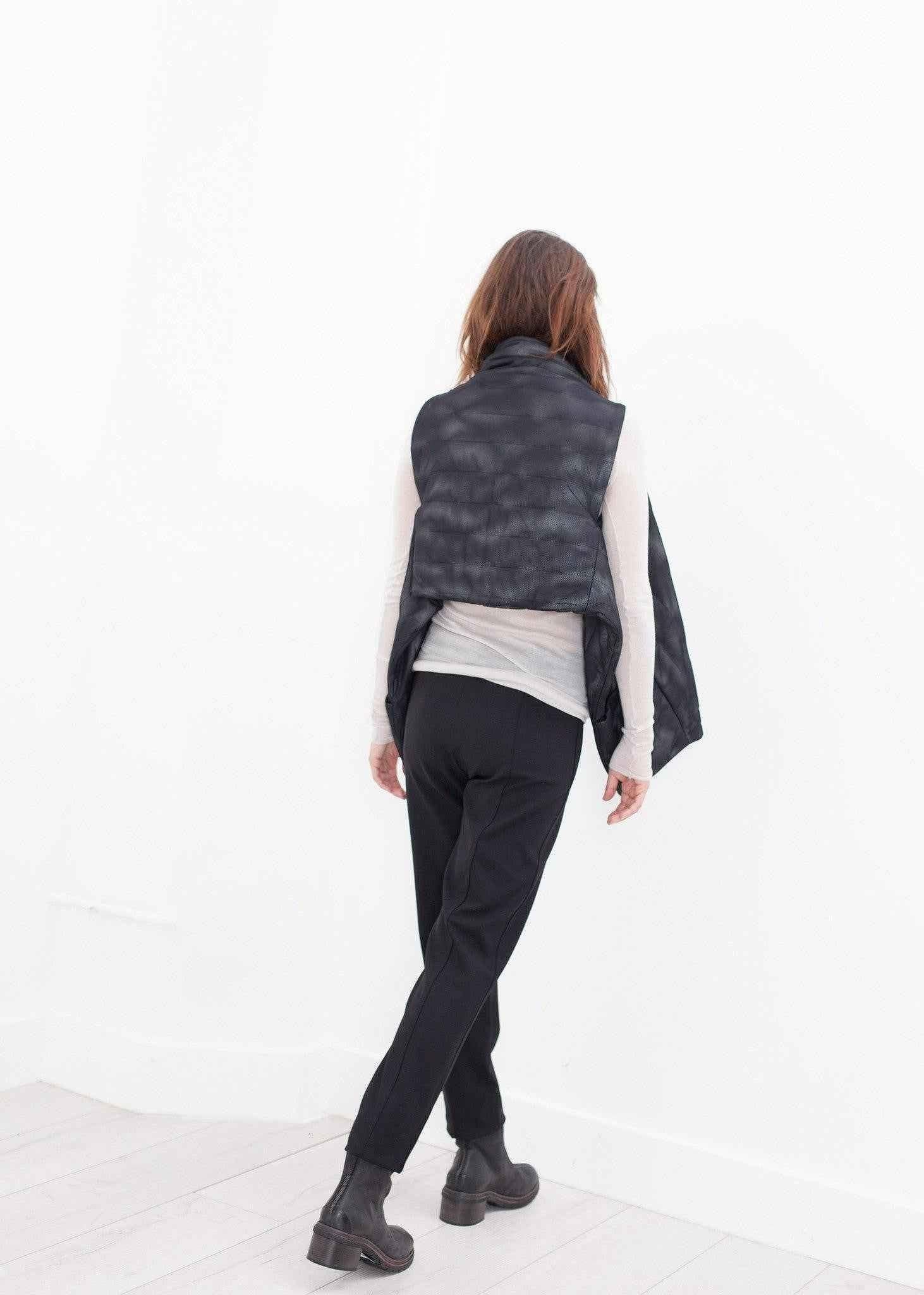 Quilted Mesh Waistcoat in Black/White.