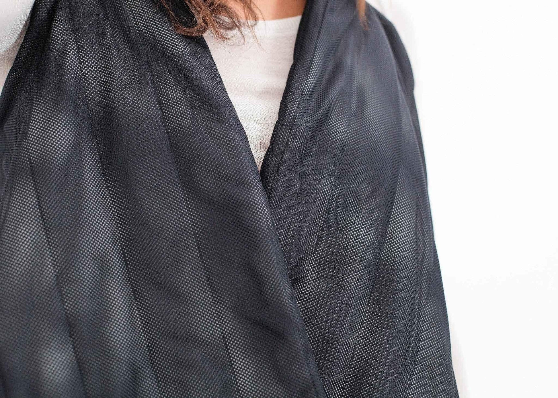Quilted Mesh Waistcoat in Black/White.