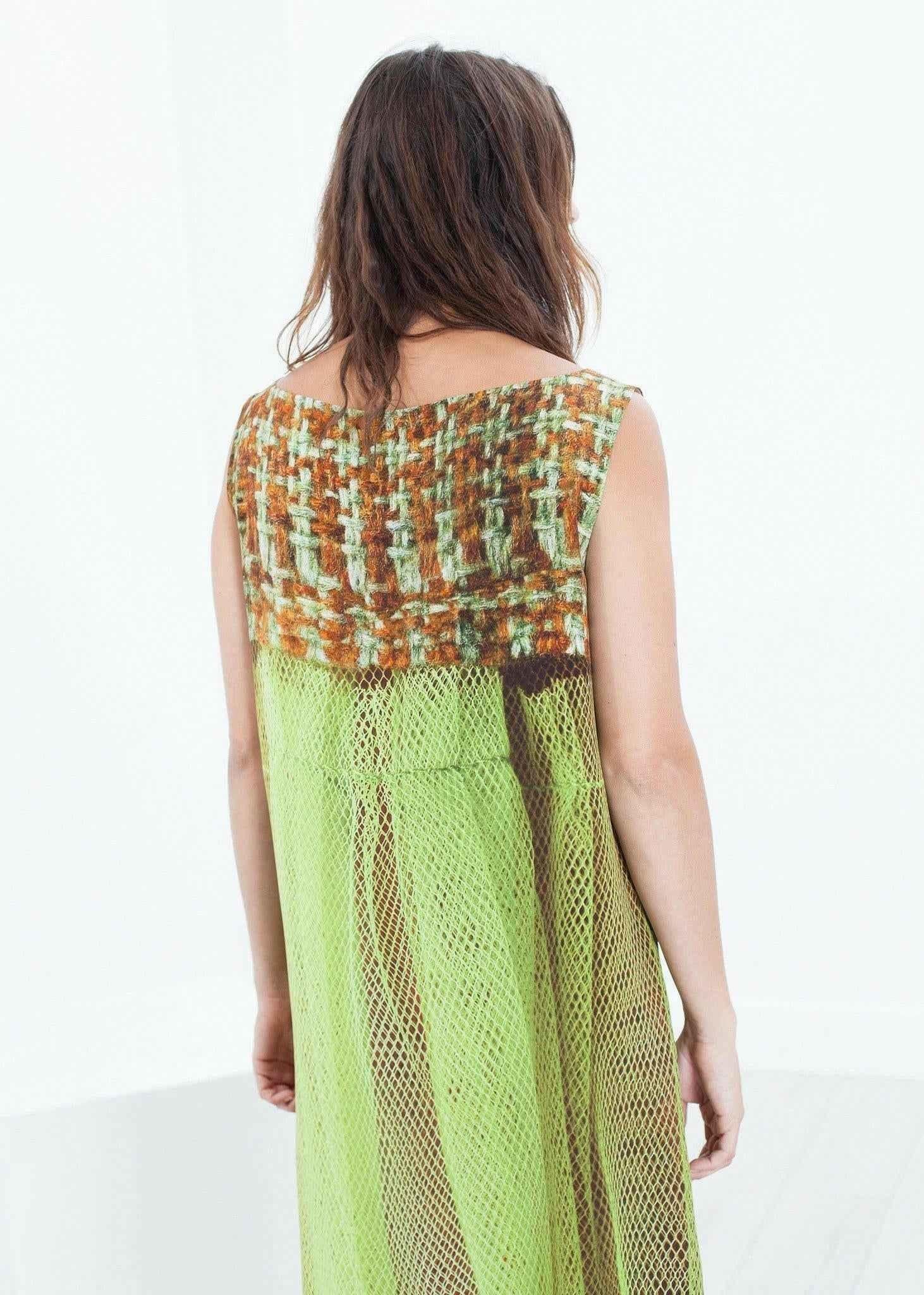 Silk Shift in Tweed and Net.