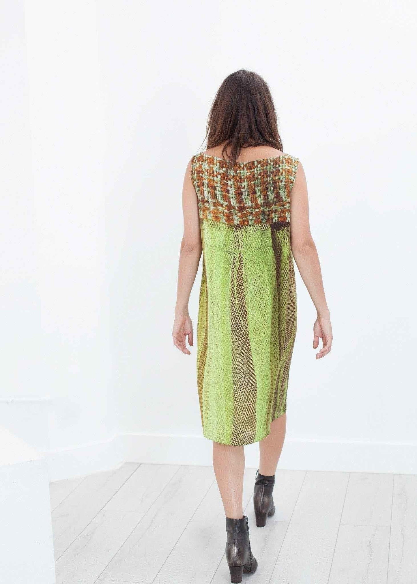 Silk Shift in Tweed and Net.