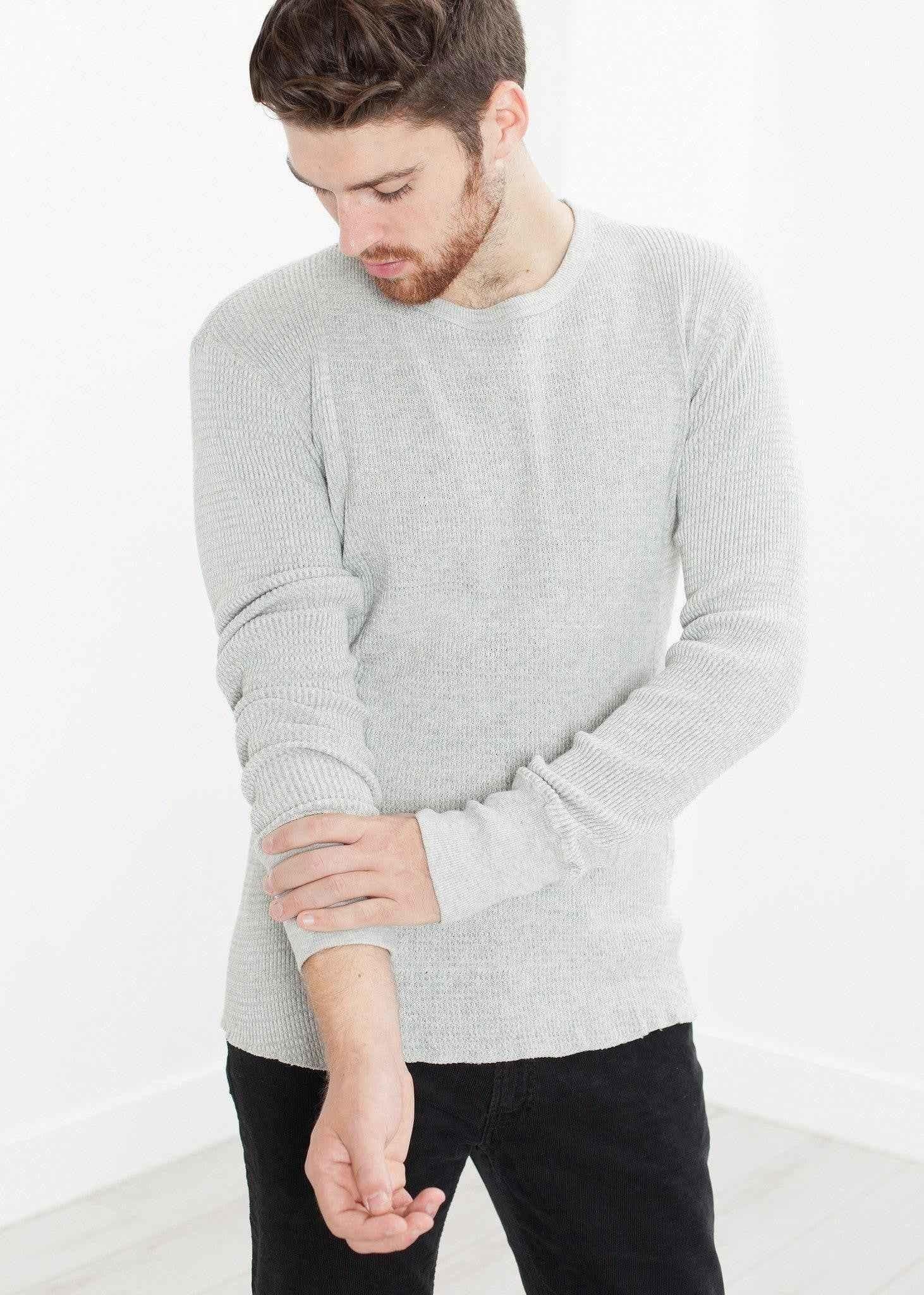 Waffle Knit Long Sleeve Tee.