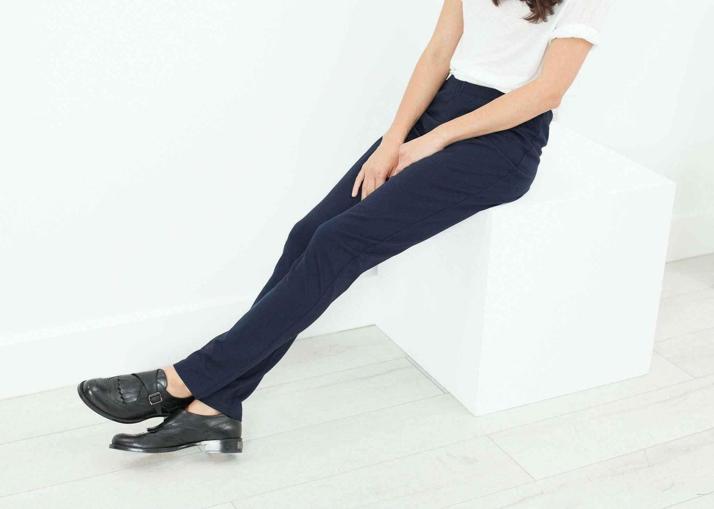 Easy Slim Pant in Navy.