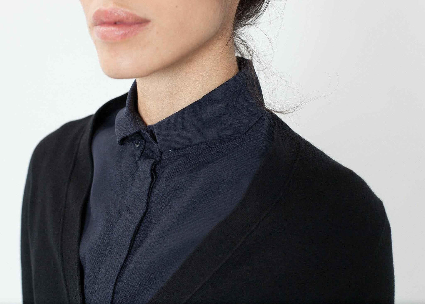 Wrinkled Tux Shirt in Navy.