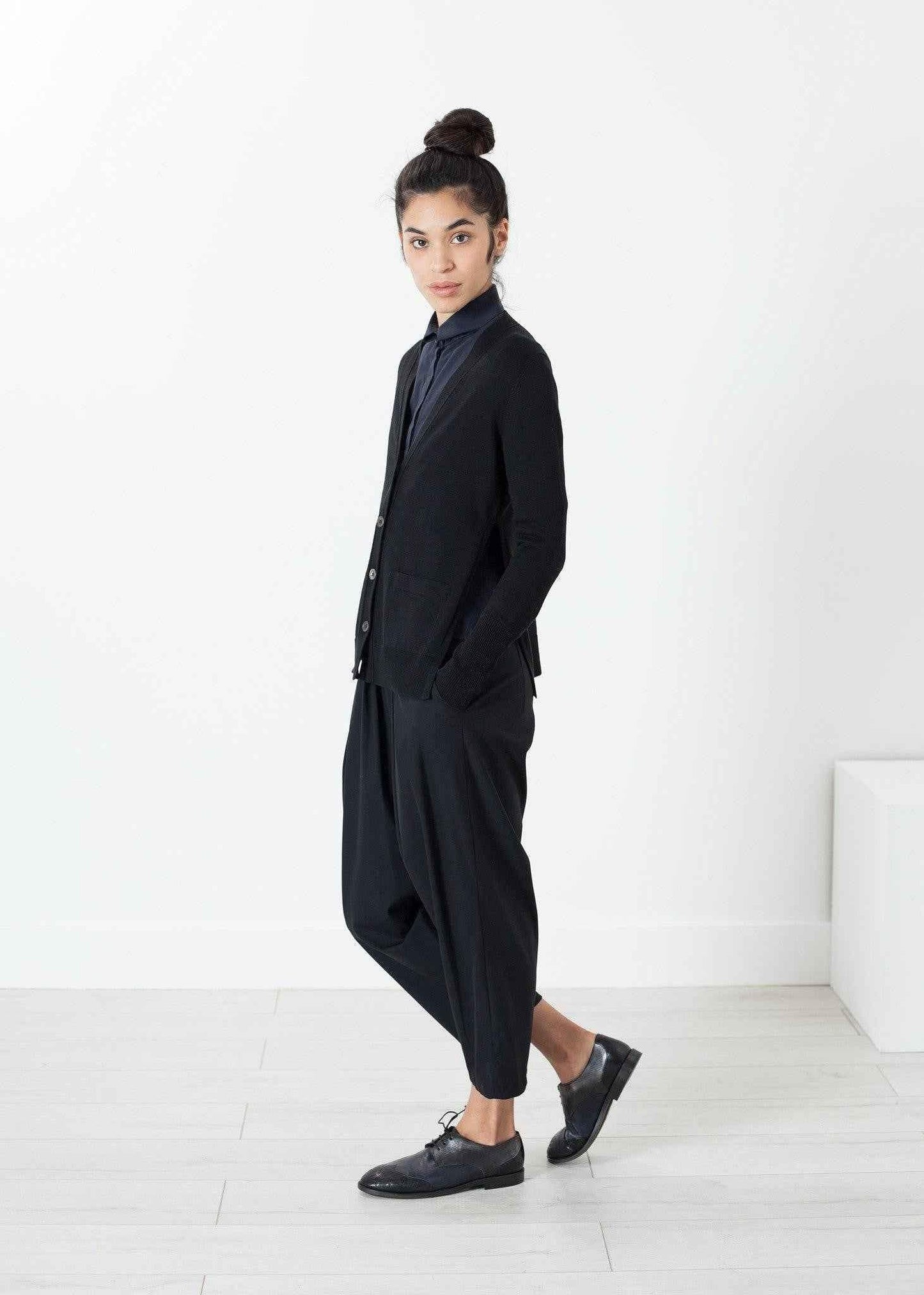Square Cardigan in Black.