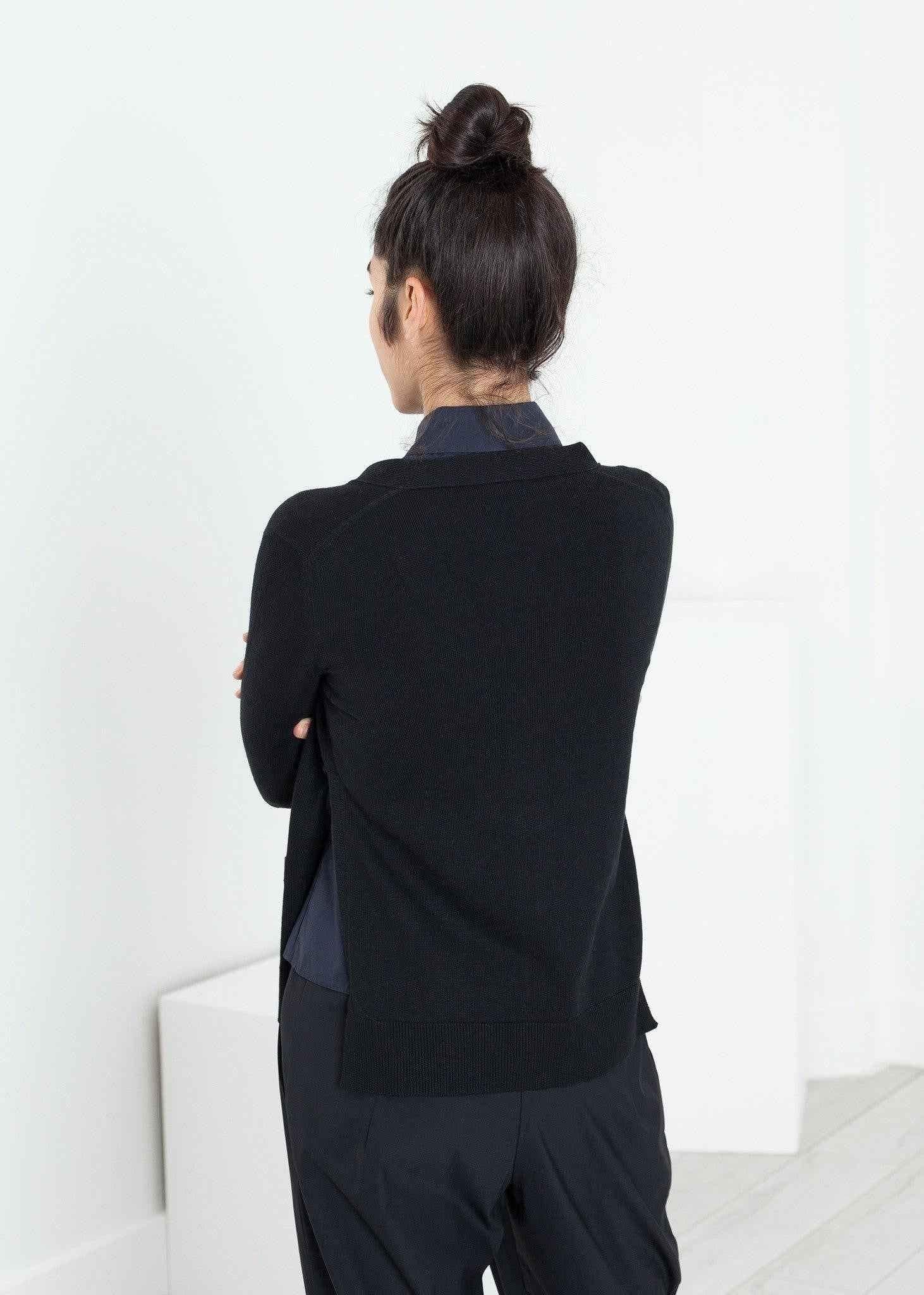 Square Cardigan in Black.