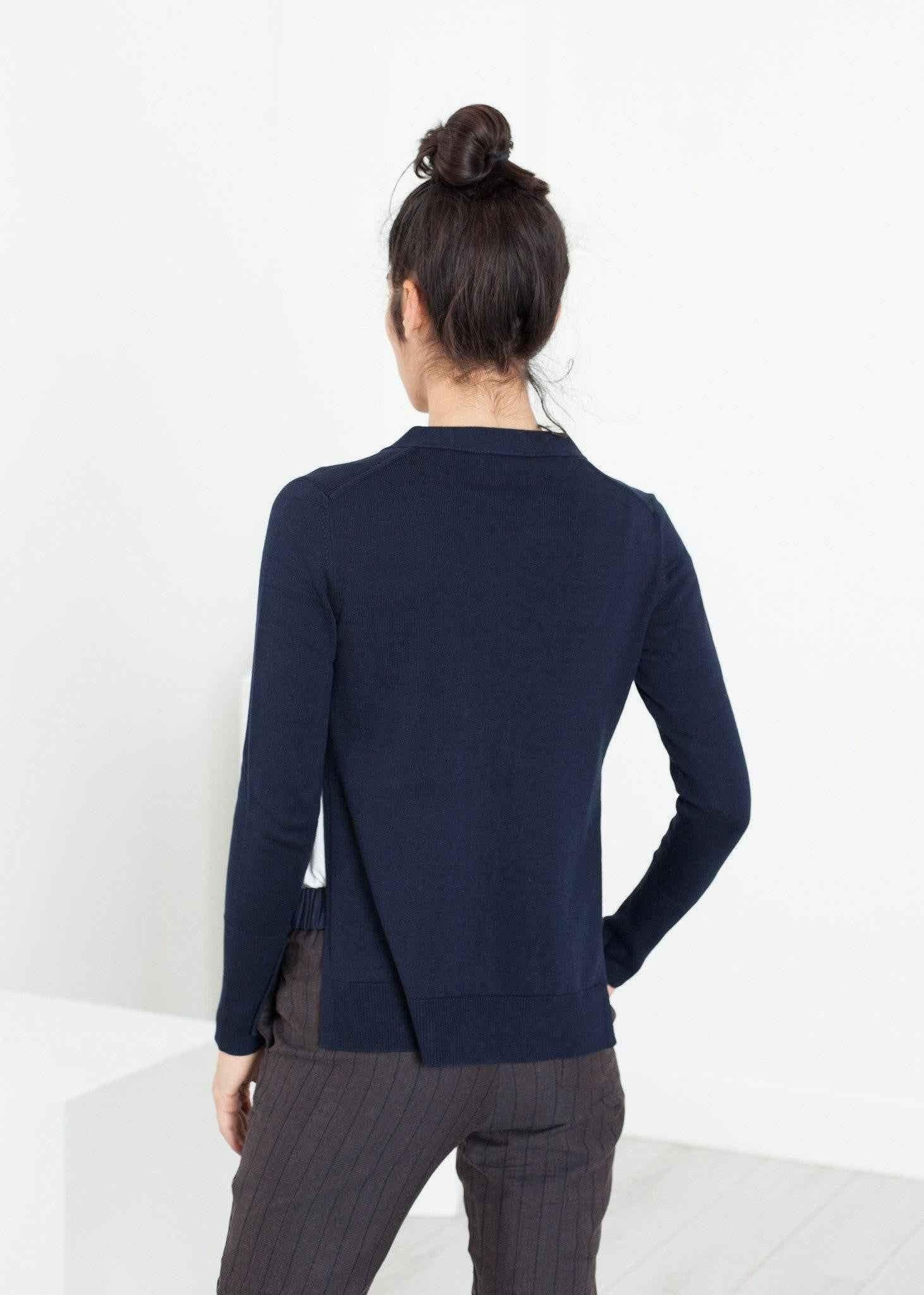Square Cardigan in Navy.
