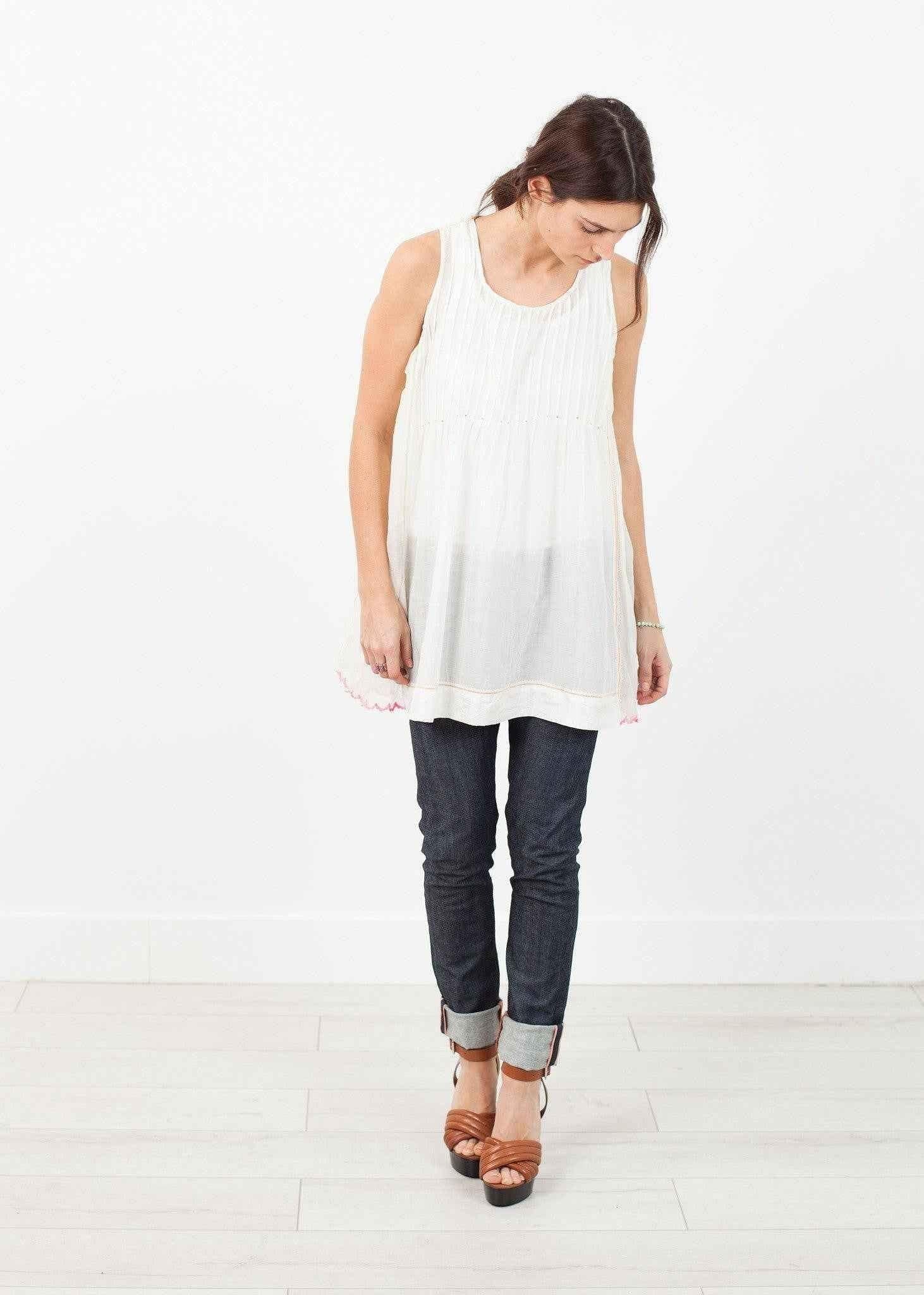 Babydoll Tank in White.