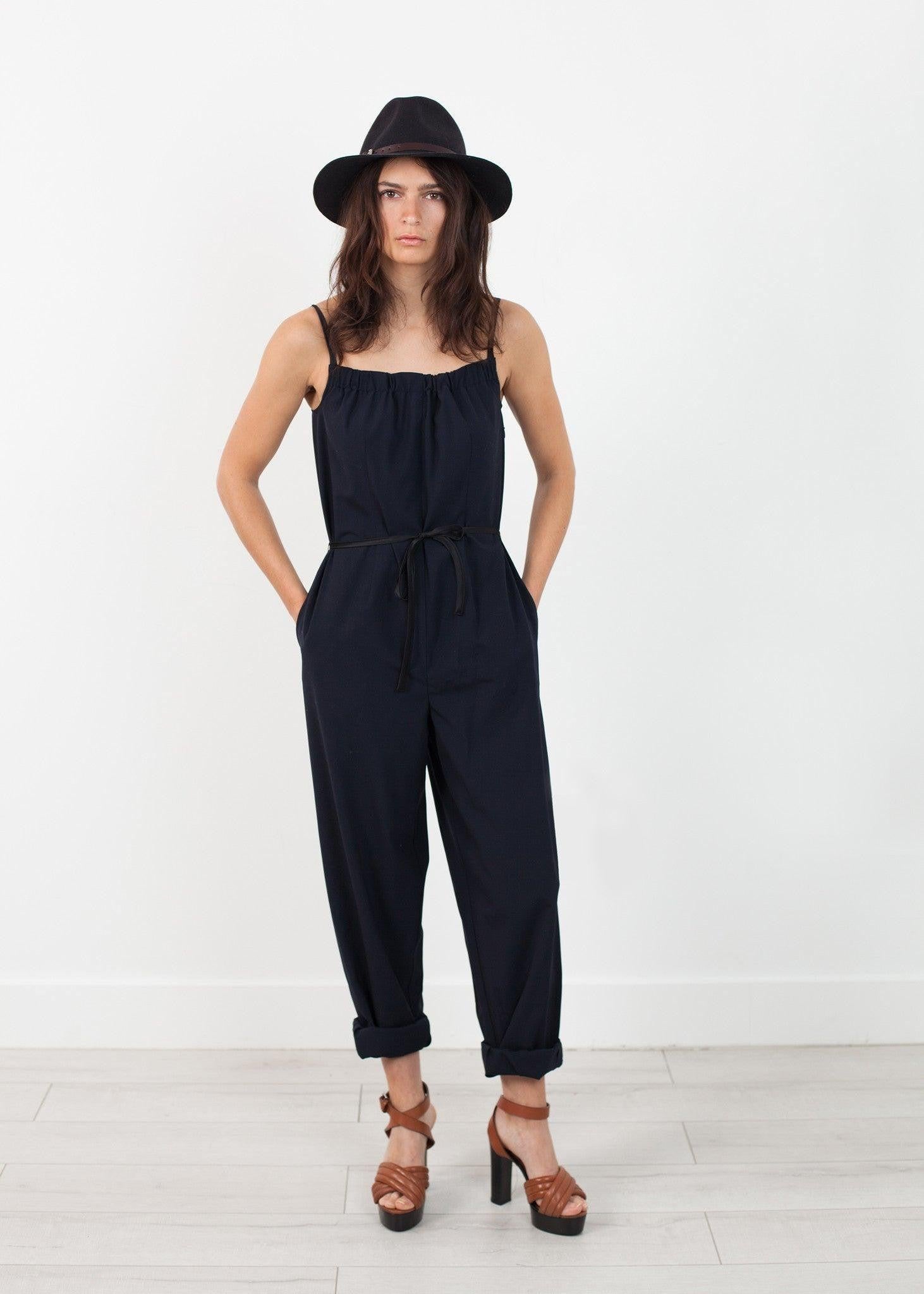 Sleeveless Jumpsuit in Navy.