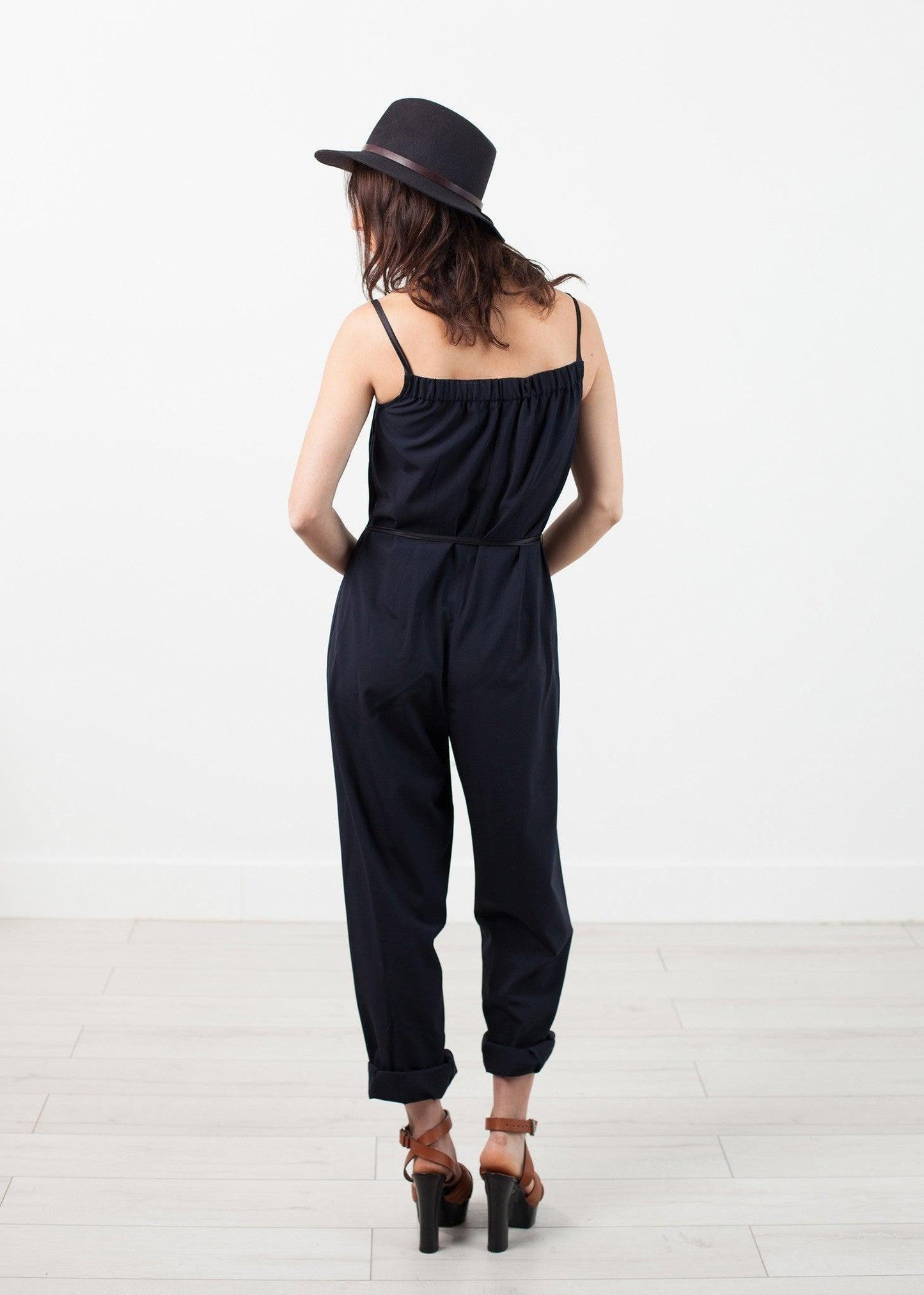 Sleeveless Jumpsuit in Navy.