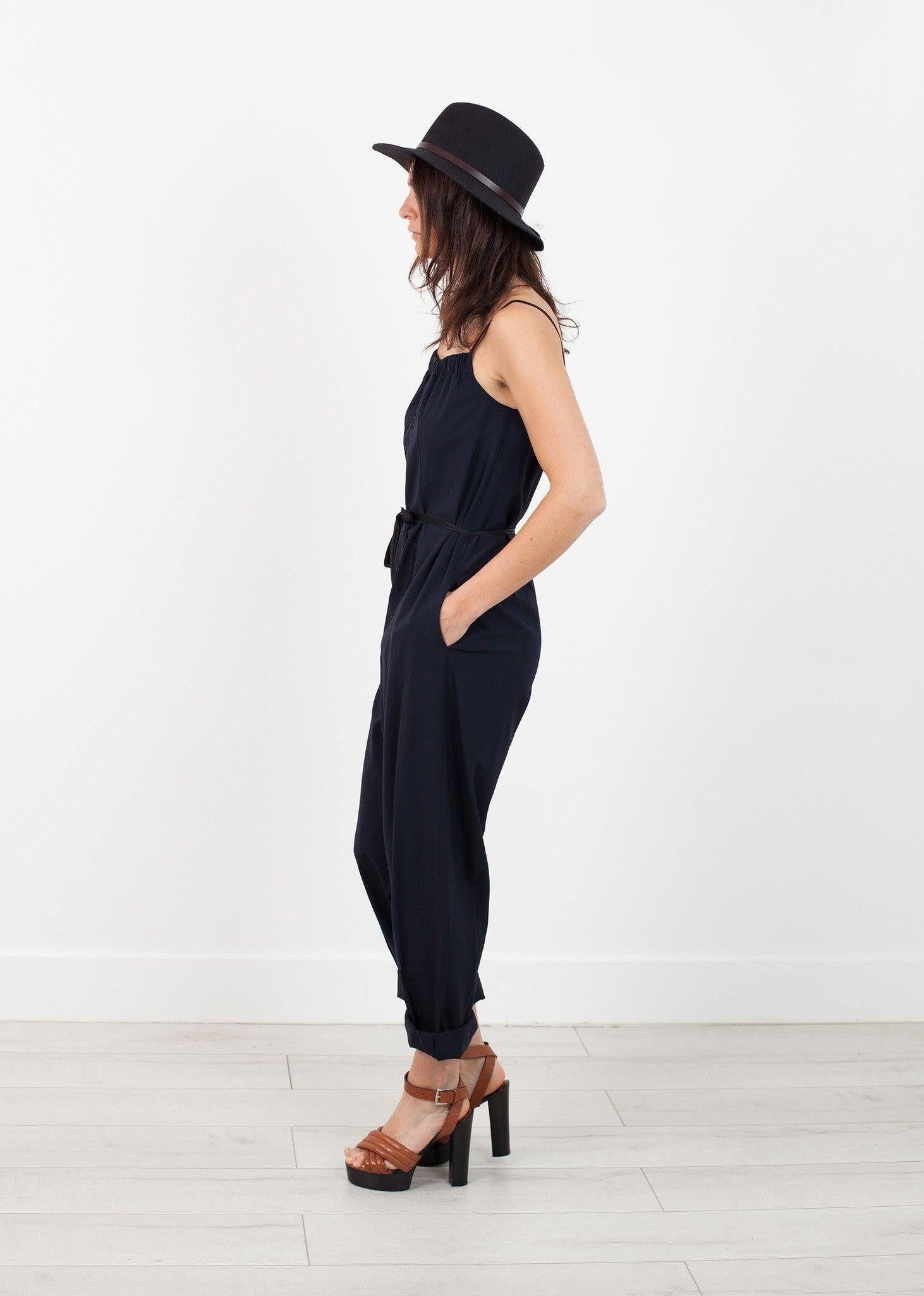Sleeveless Jumpsuit in Navy.