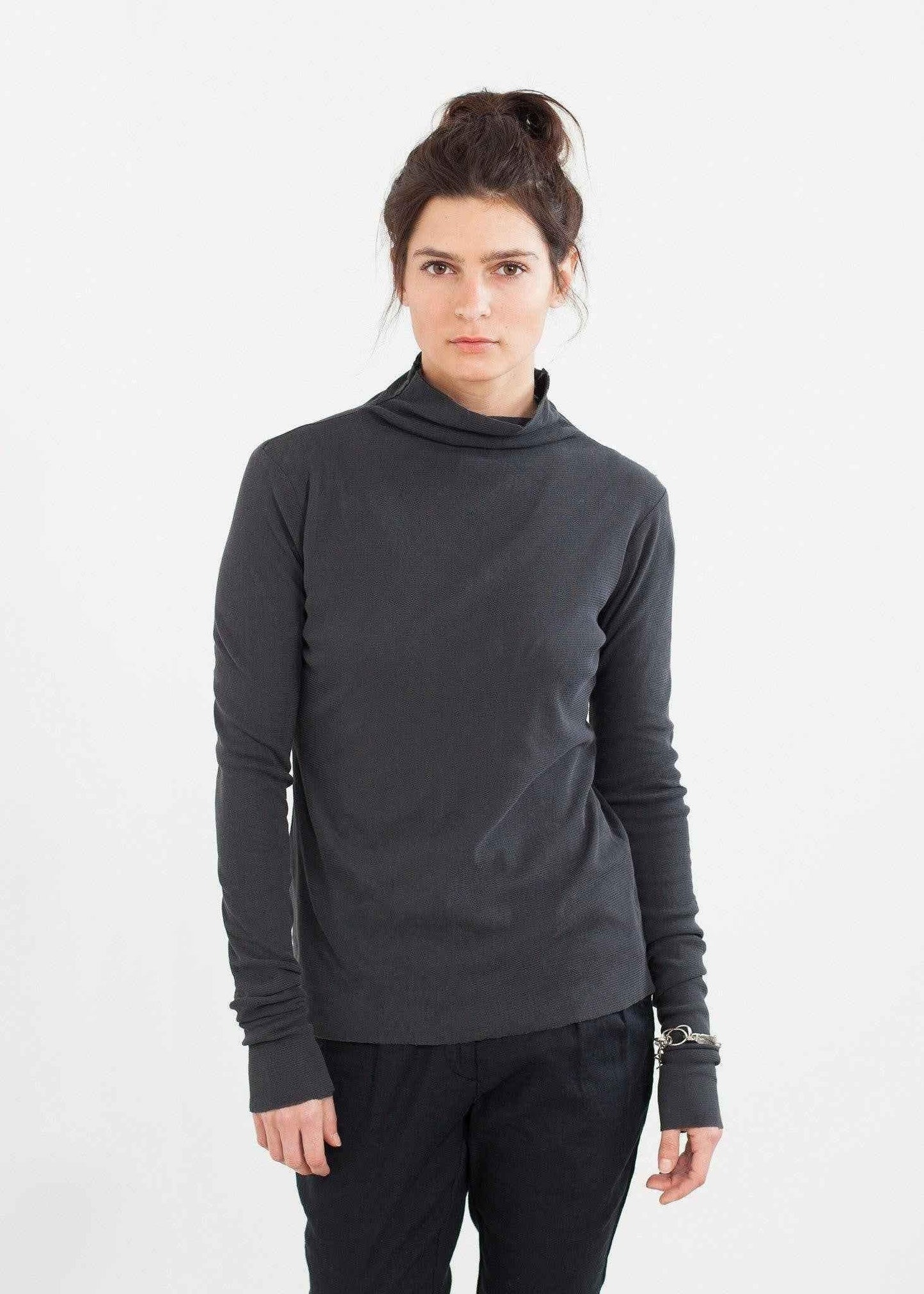 Cotton Long Tee in Ink.