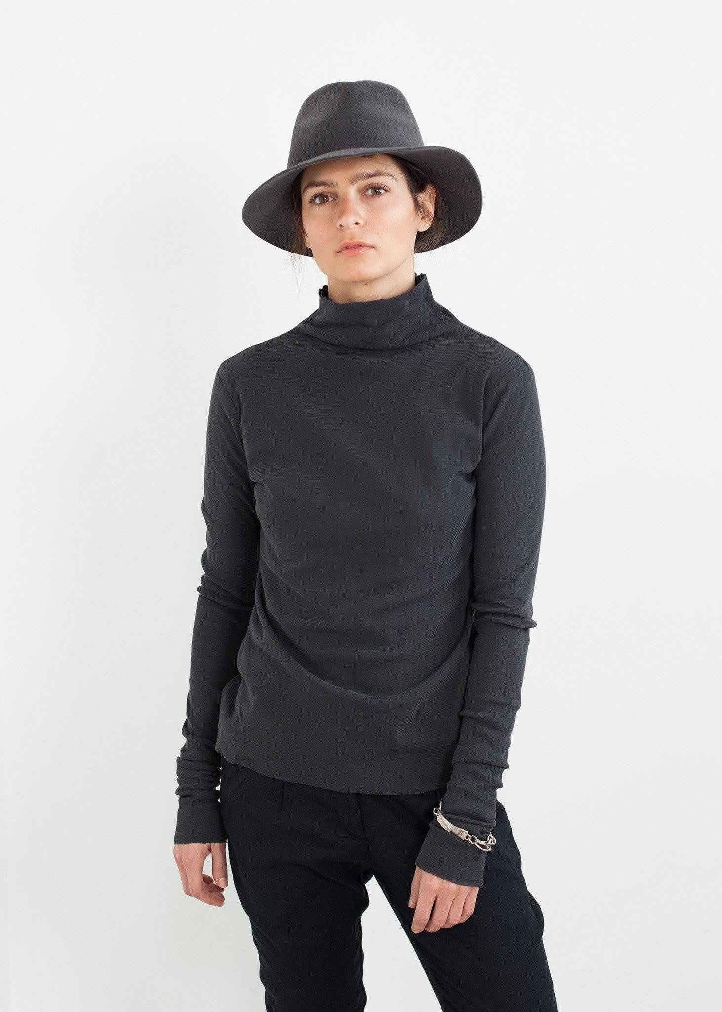 Cotton Long Tee in Ink.