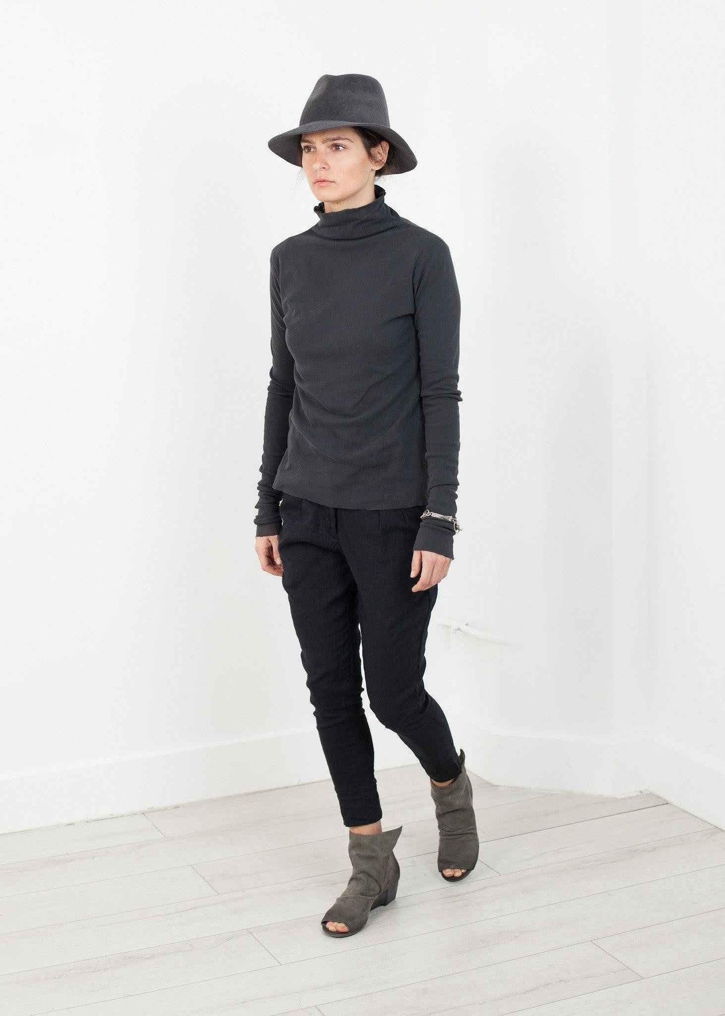 Cotton Long Tee in Ink.